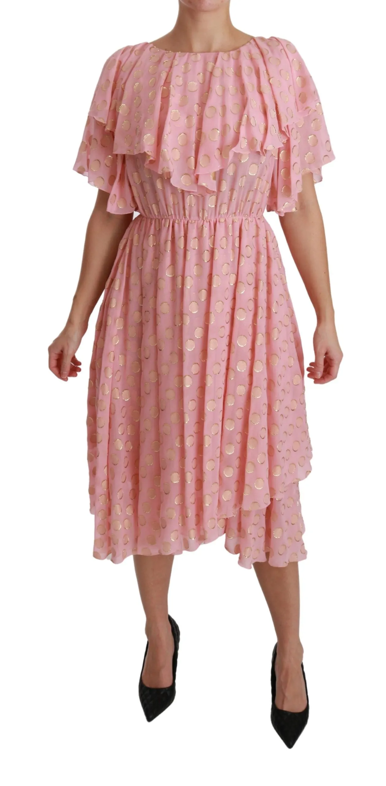 Dolce & Gabbana Women's Elegant Pleated Midi A-Line Dress