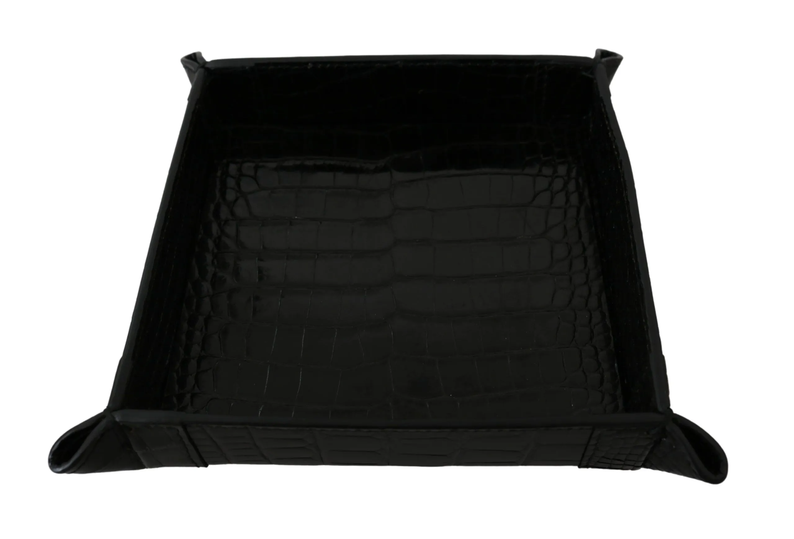 Dolce & Gabbana Women's Elegant Black Exotic Skin Entry Tray