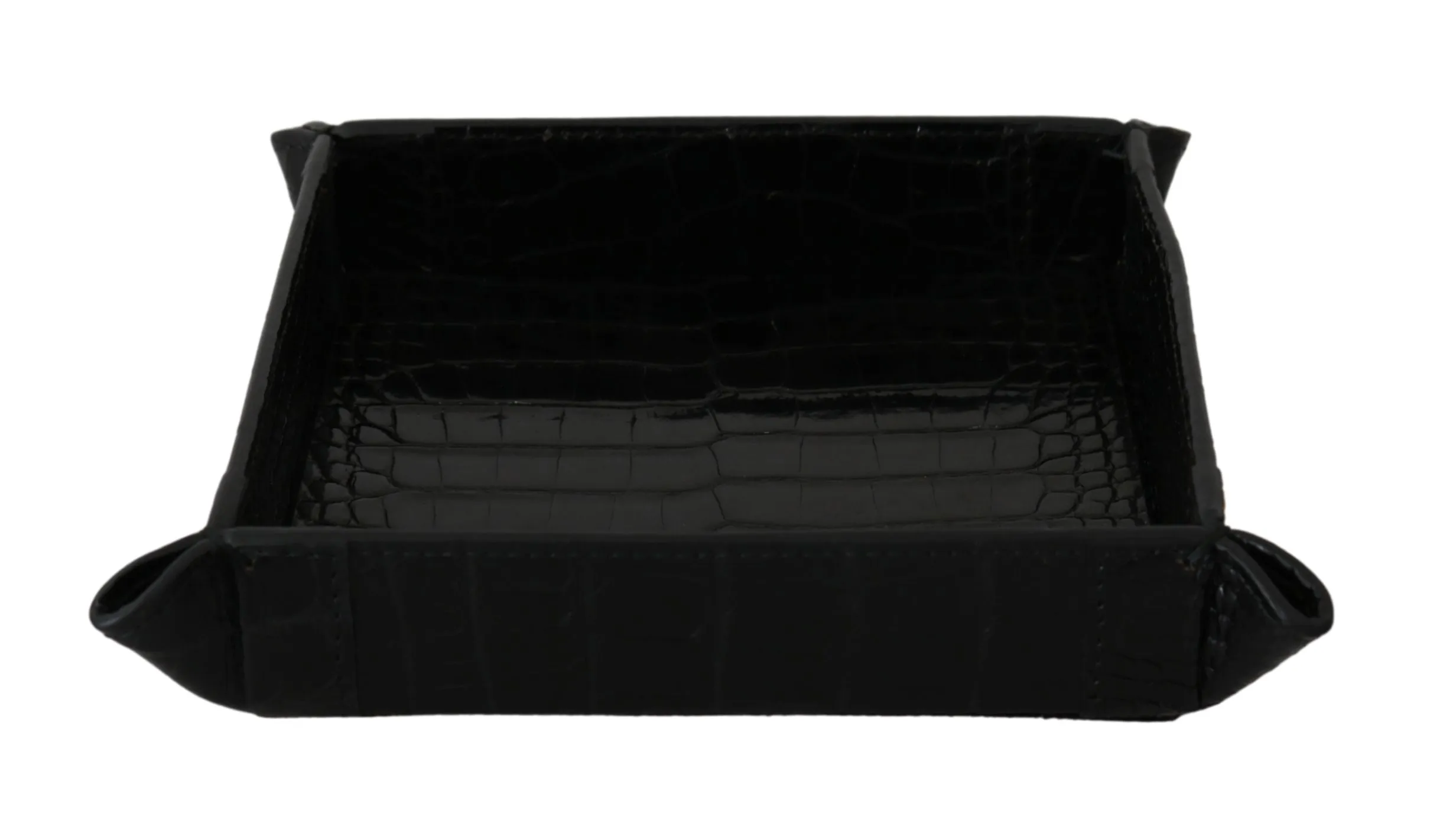 Dolce & Gabbana Women's Elegant Black Exotic Skin Entry Tray