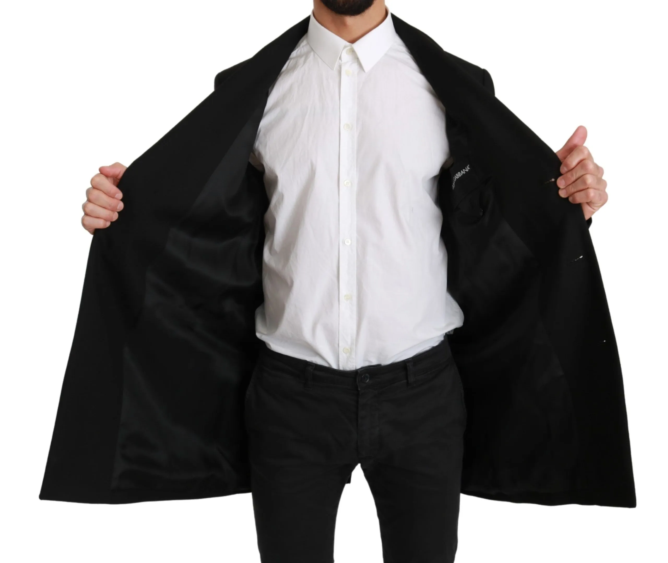 Dolce & Gabbana Men's Elegant Black Wool Formal Blazer