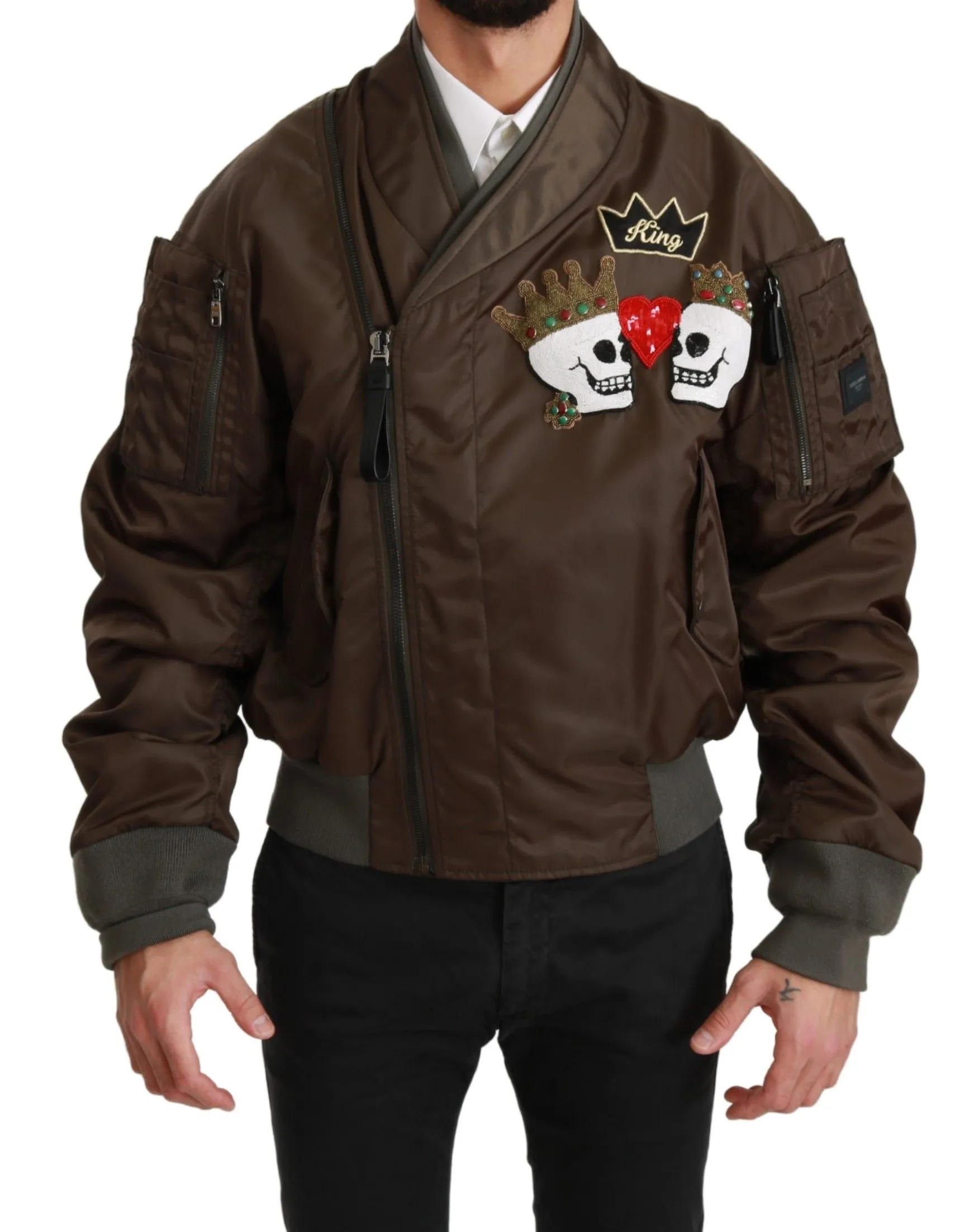 Dolce & Gabbana Men's Sequined Double-Breasted Bomber Jacket