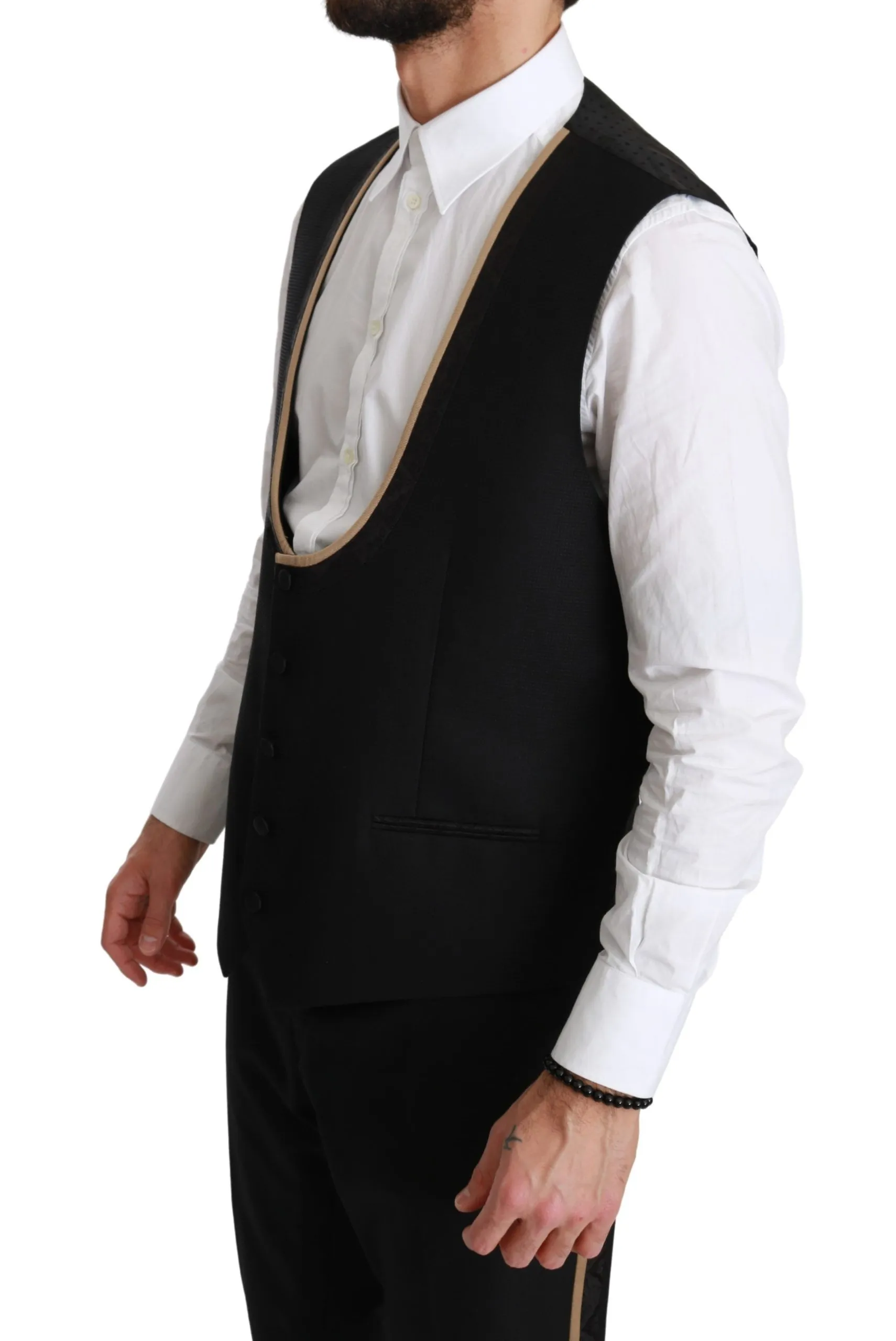 Dolce & Gabbana Men's Elegant Black Silk-Blend 3 Piece Suit