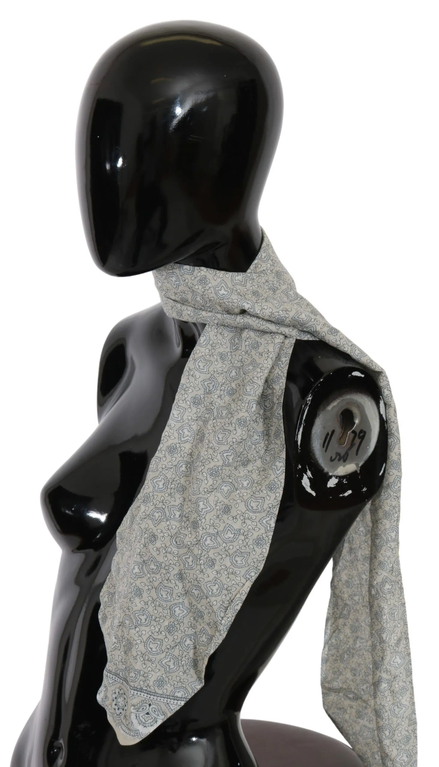 Ermanno Scervino Women's Chic Cotton Scarf in Beige & Blue Fantasy Print