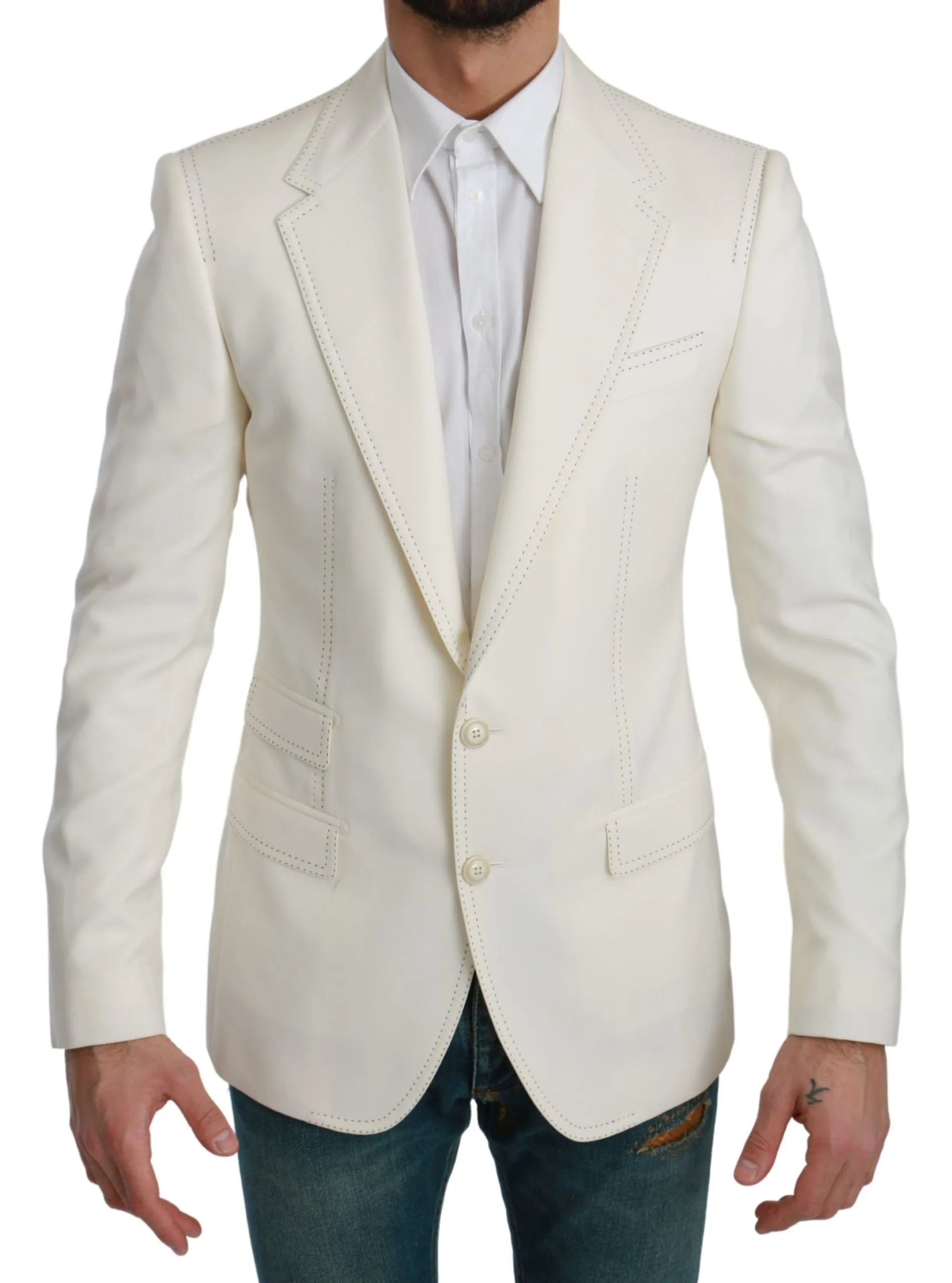 Dolce & Gabbana Men's Elegant Slim Fit Virgin Wool Blazer