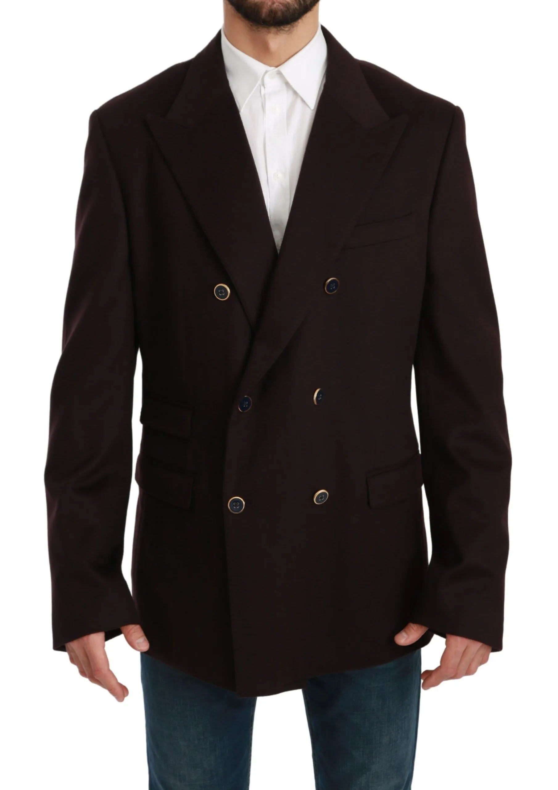 Dolce & Gabbana Men's Elegant Bordeaux Taormina Cashmere Blazer