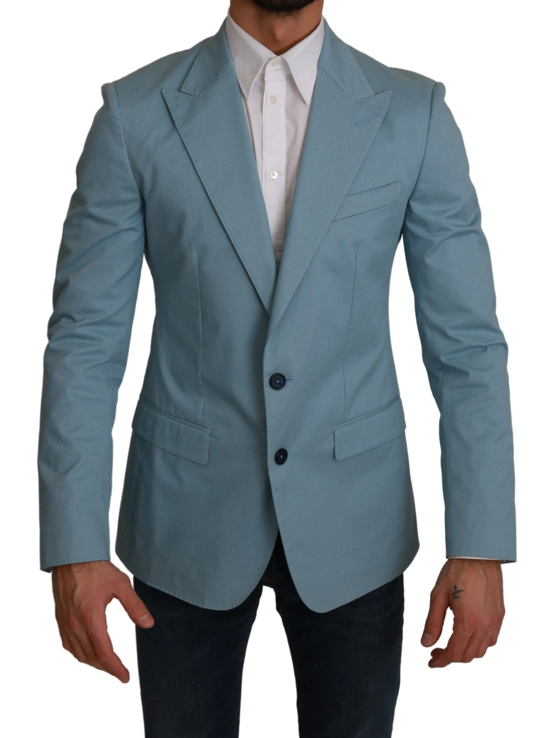 Dolce & Gabbana Men's Elegant Blue Fantasy Pattern Blazer