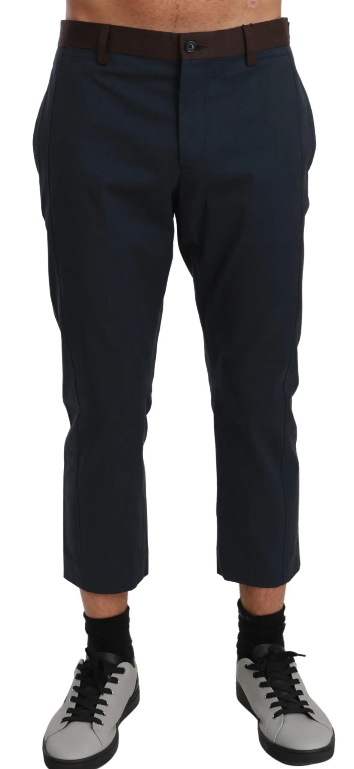 Dolce & Gabbana Men's Chic Cropped Stripe Casual Pants