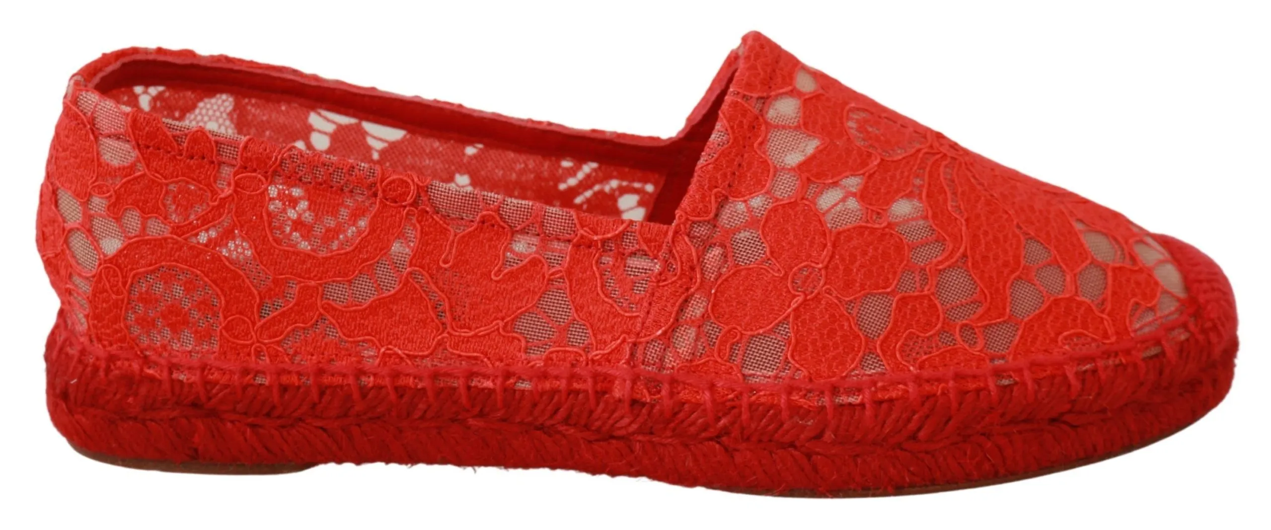 Dolce & Gabbana Women's Red Viscose Espadrilles Flat Shoes