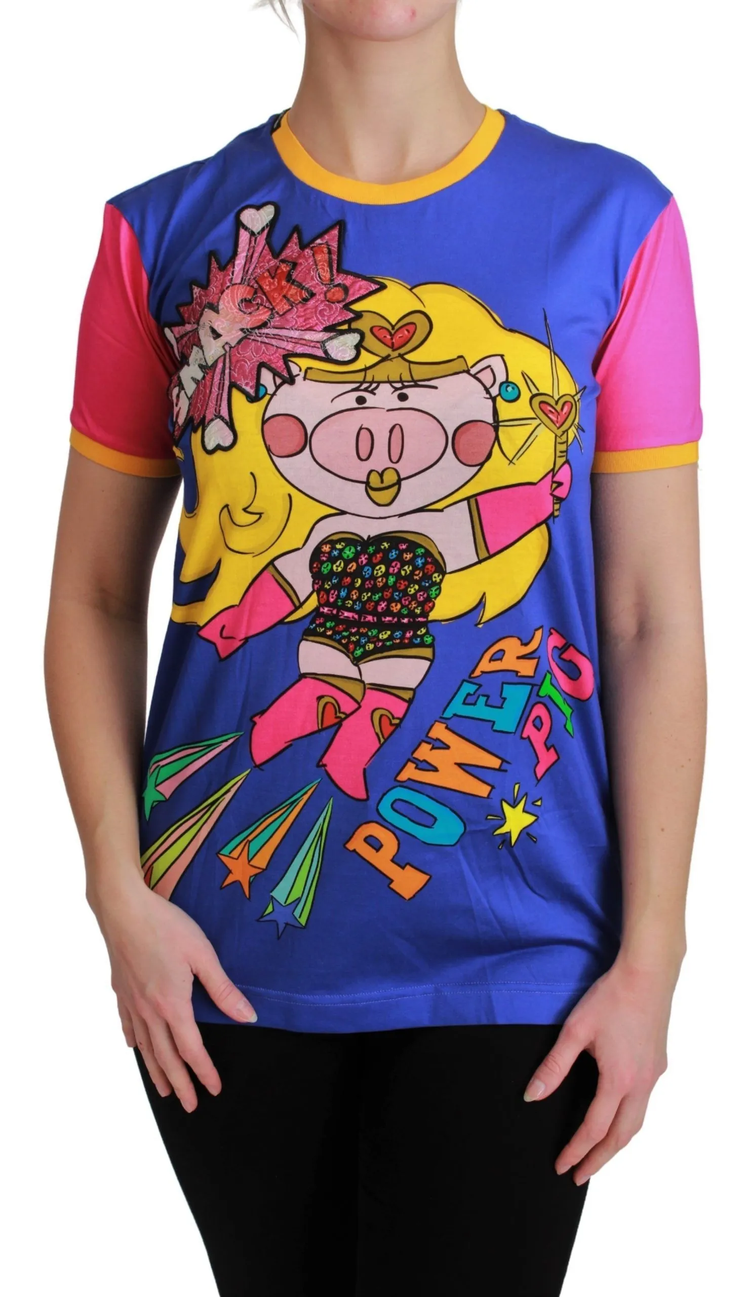Dolce & Gabbana Women's Chic Crewneck Cotton Tee with Supergirl Motive