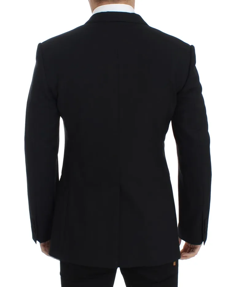Dolce & Gabbana Men's Elegant Black Wool Blend Slim Fit Blazer