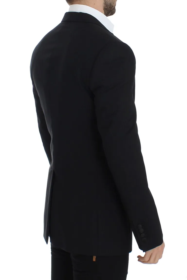Dolce & Gabbana Men's Elegant Black Wool Blend Slim Fit Blazer