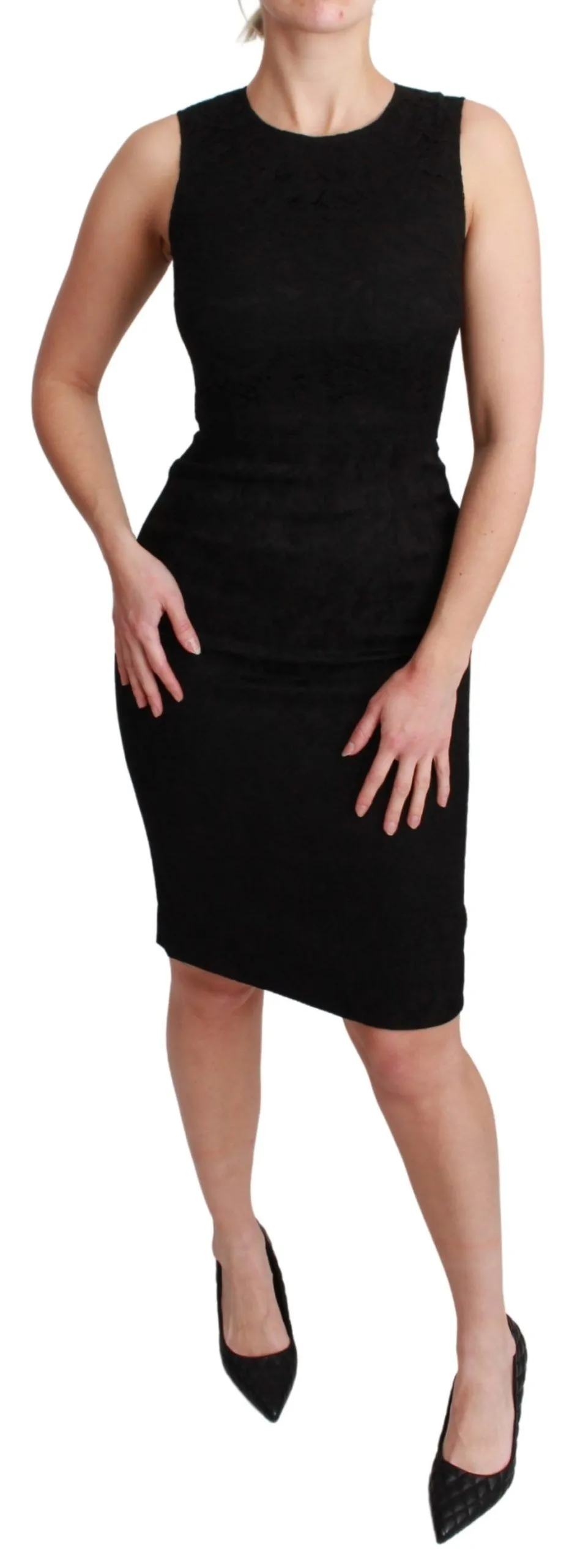 Dolce & Gabbana Women's Sleek Black Bodycon Sleeveless Dress