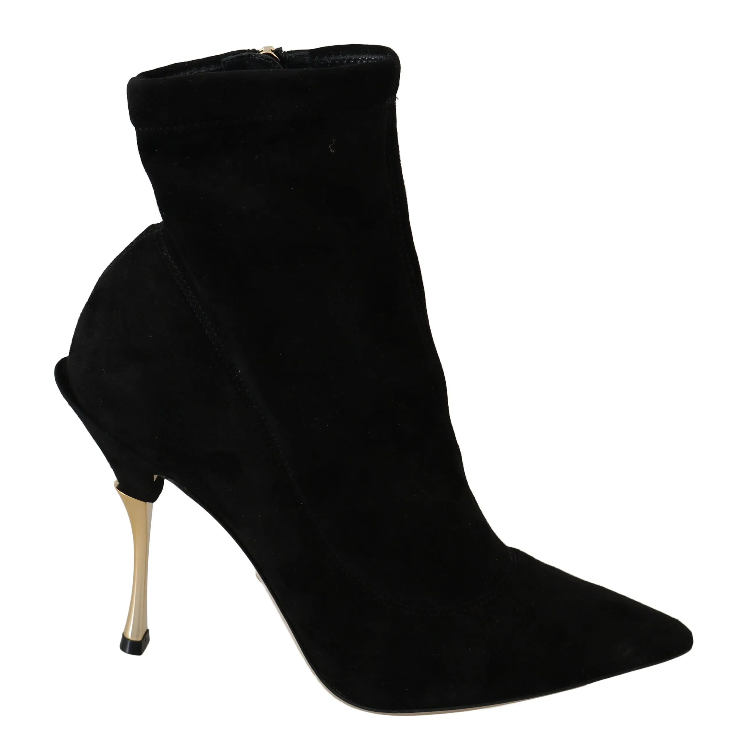 Dolce & Gabbana Women's Elegant Suede Ankle Heels with Gold Accents
