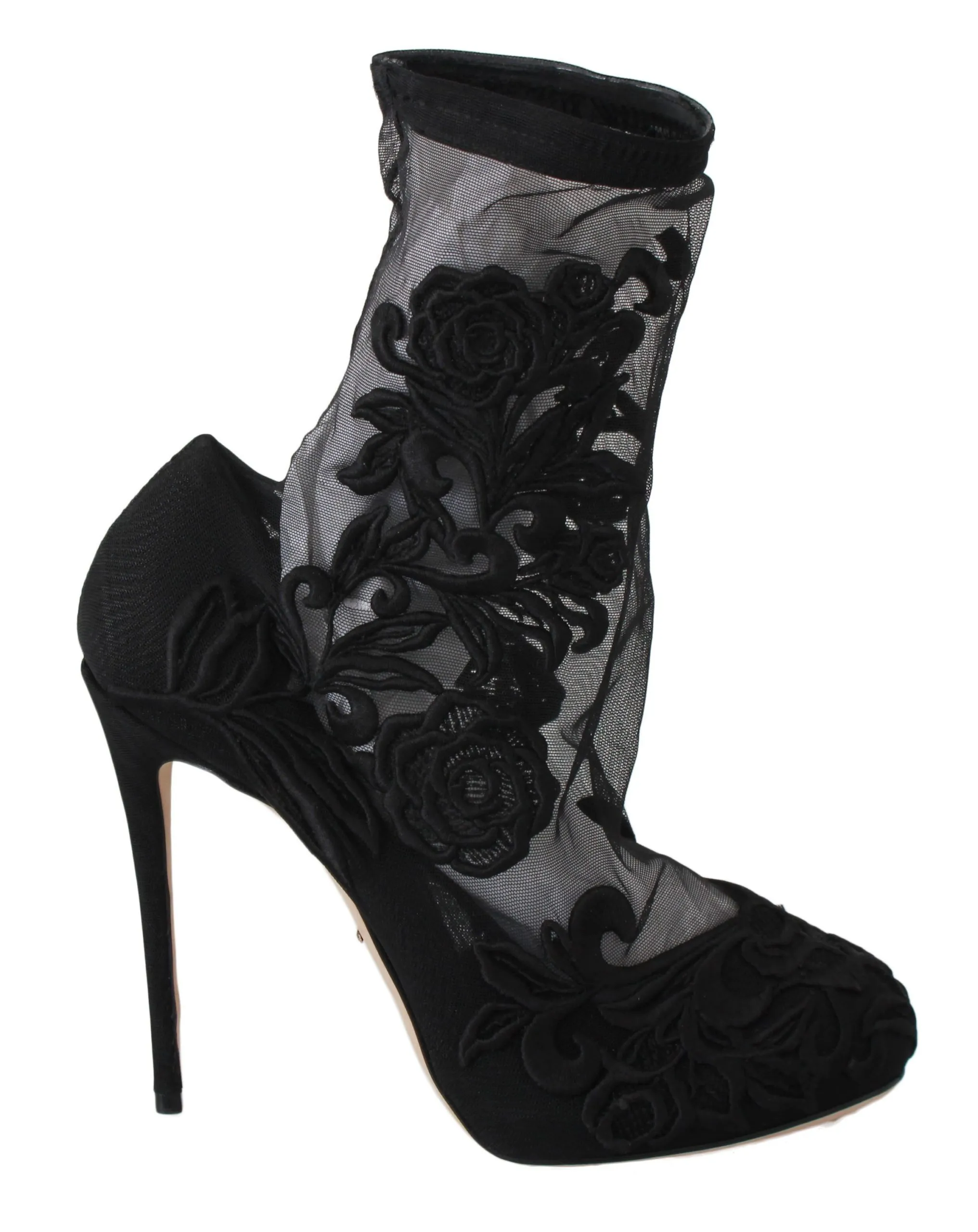 Dolce & Gabbana Women's Embroidered Floral Stiletto Socks Booties