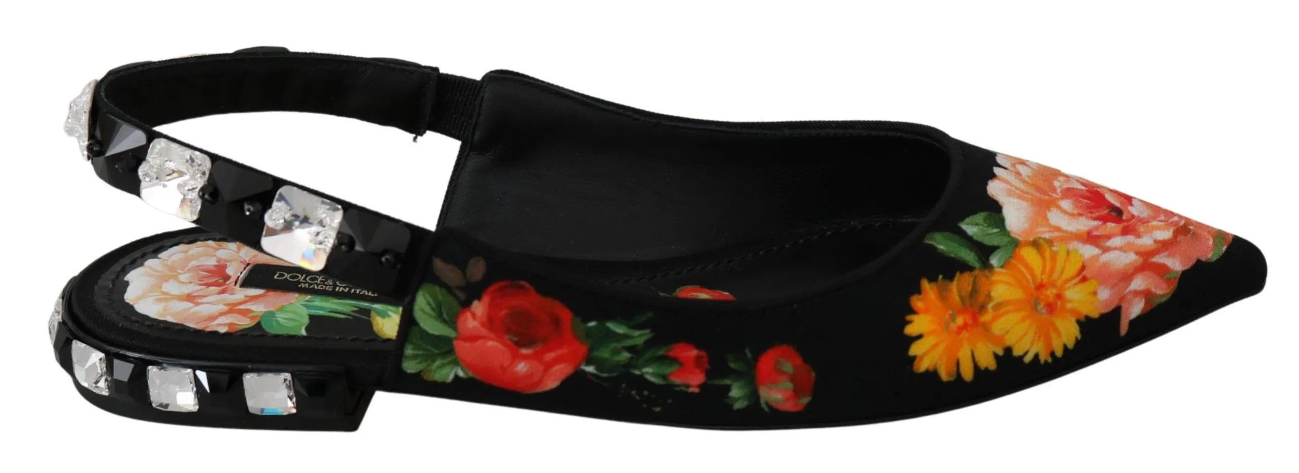 Dolce & Gabbana Women's Elegant Crystal-Embellished Floral Flats