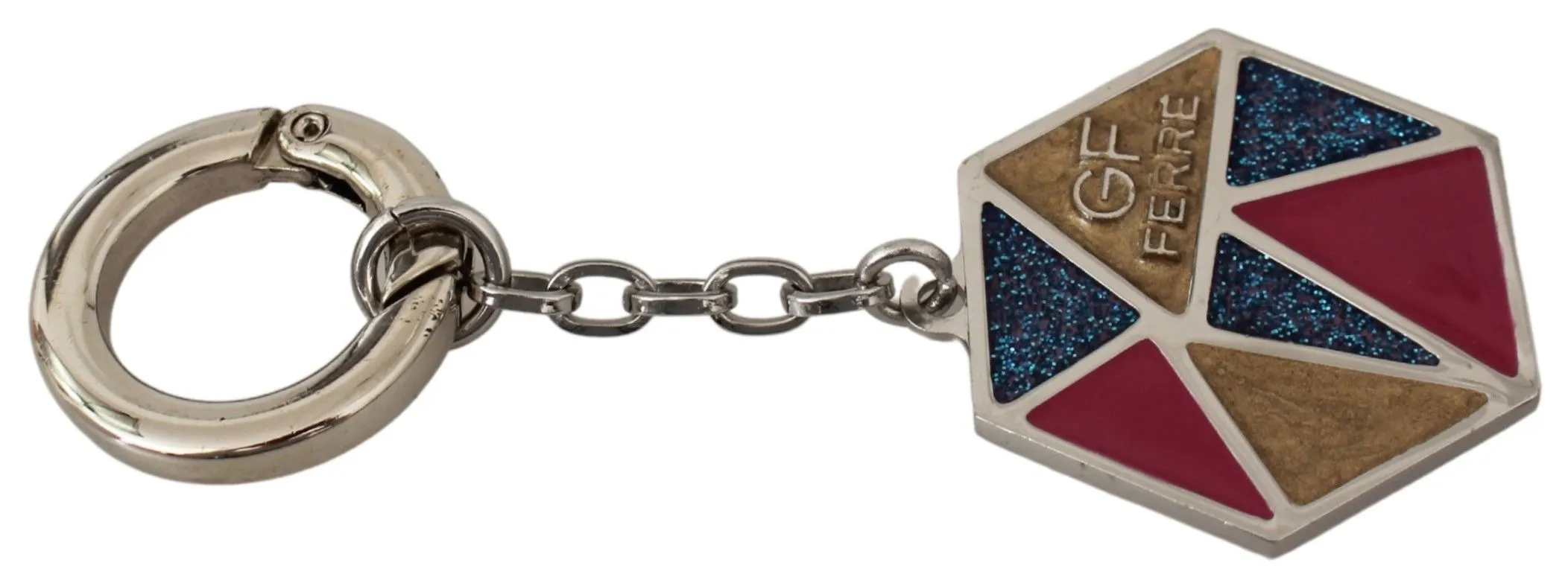 GF Ferre Men's Elegant Tri-Color Keychain Accessory