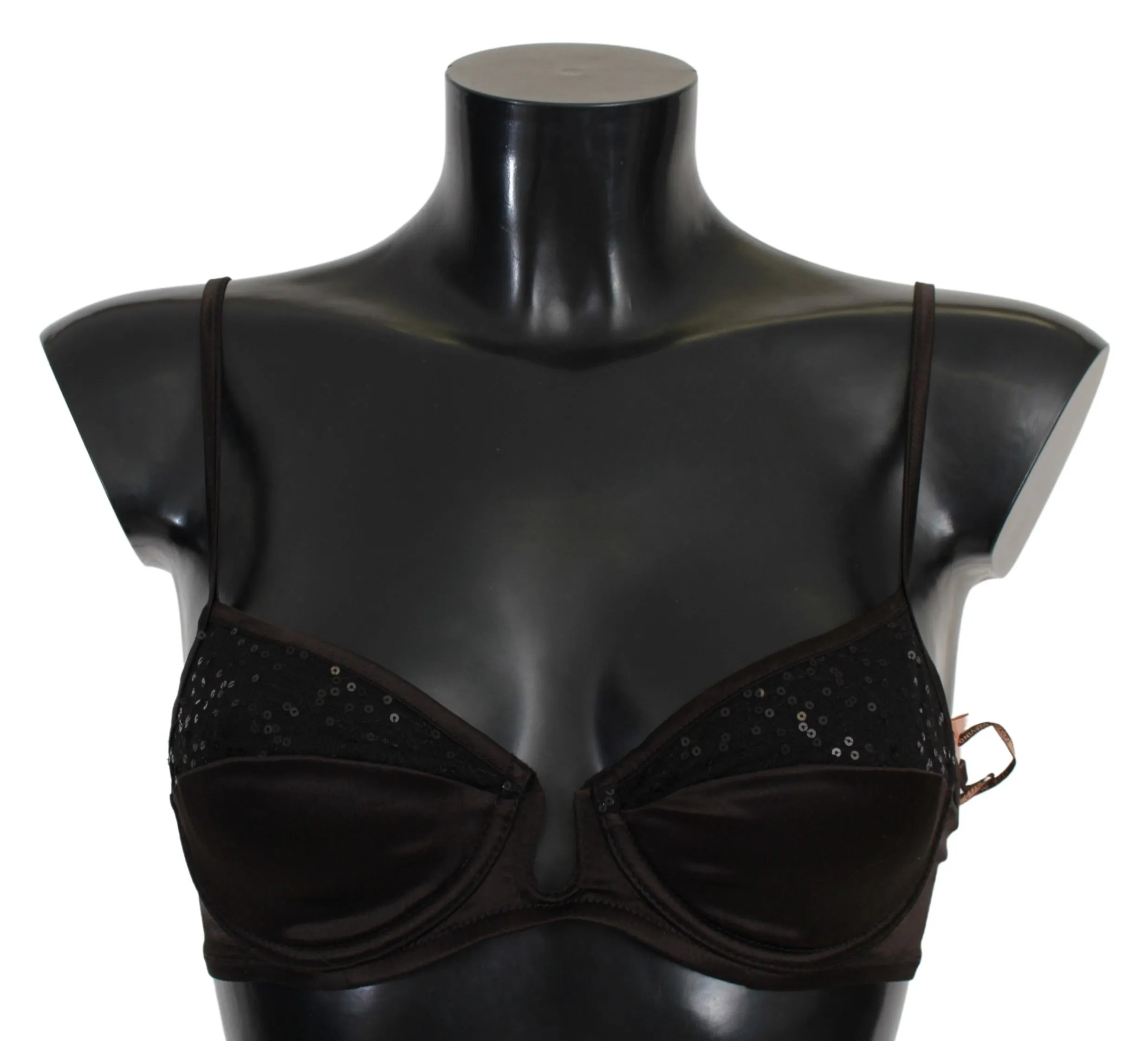 Ermanno Scervino Women's Sequined Brown Balconette Bra