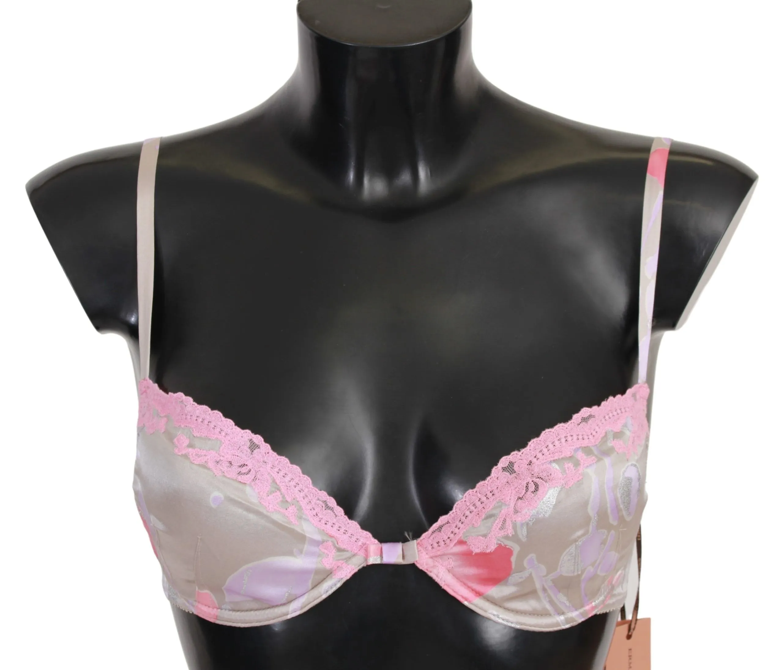 Ermanno Scervino Women's Chic Pink Lace Silk Blend Push Up Bra