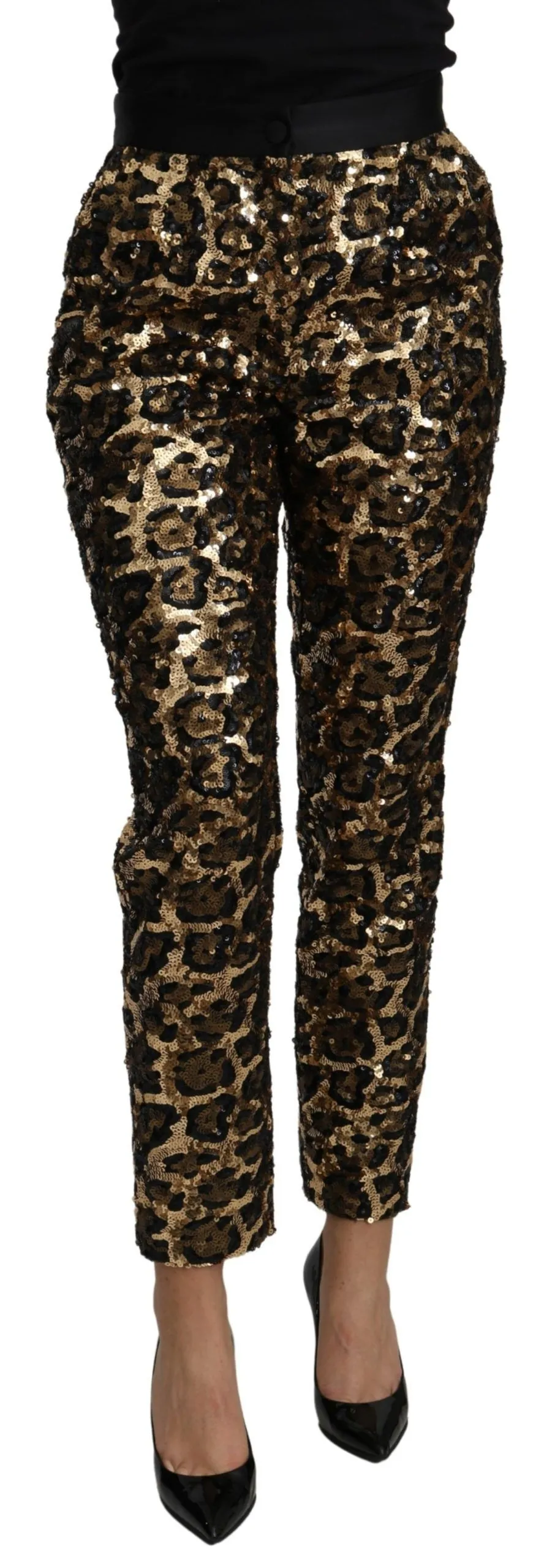 Dolce & Gabbana Women's Elegant High Waist Skinny Sequined Pants