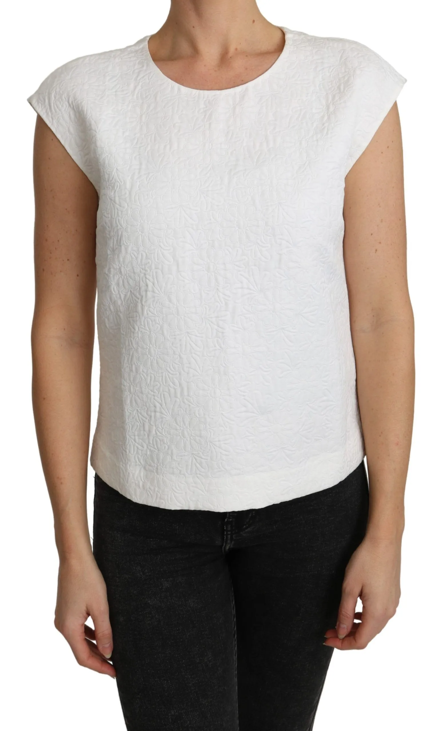 Dolce & Gabbana Women's Elegant White Cotton Blend Blouse