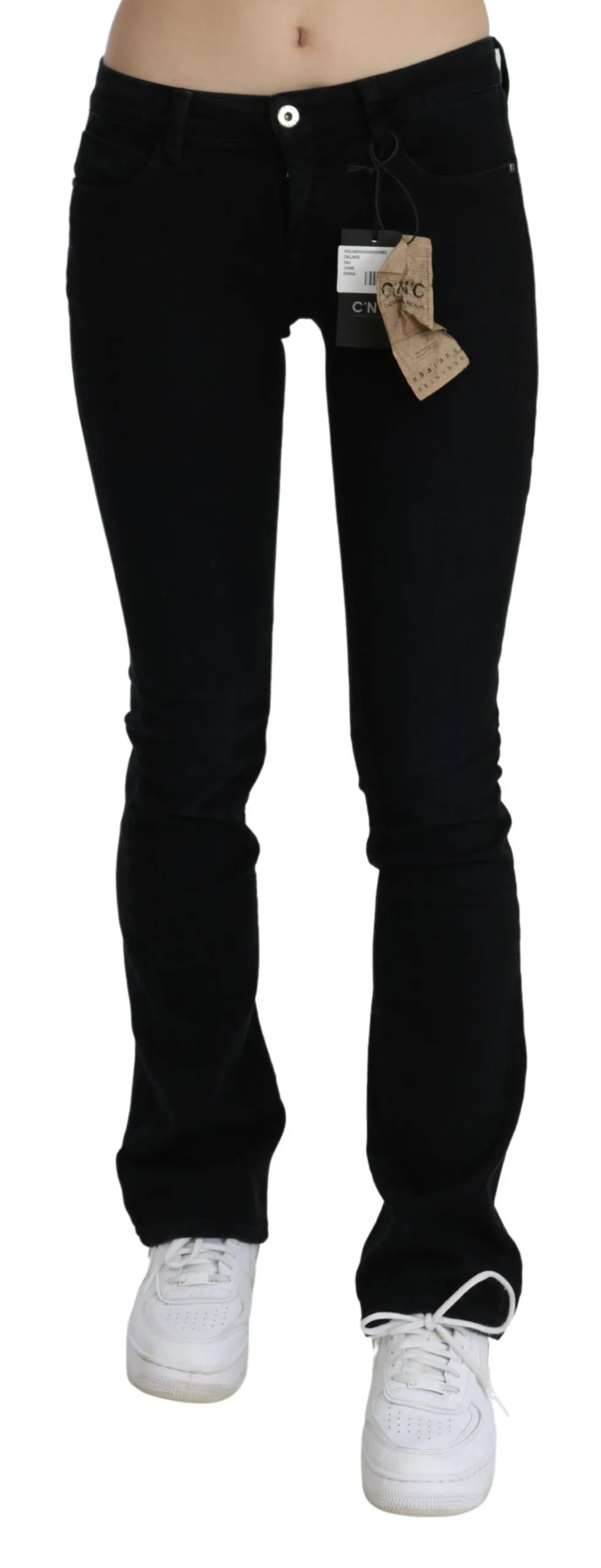 Costume National Women's Chic Black Slim Fit Low Waist Denim