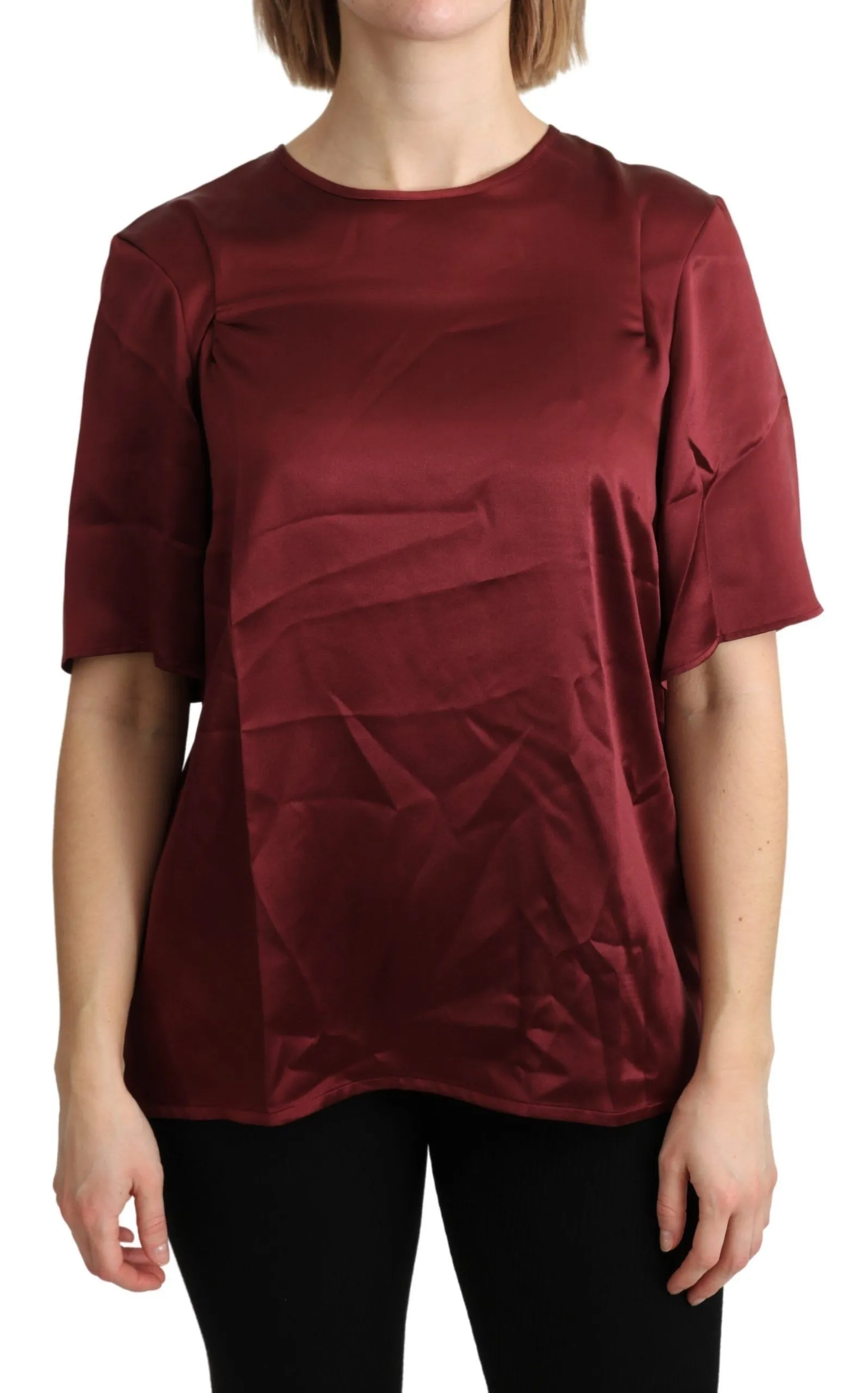 Dolce & Gabbana Women's Elegant Silk Bordeaux Blouse
