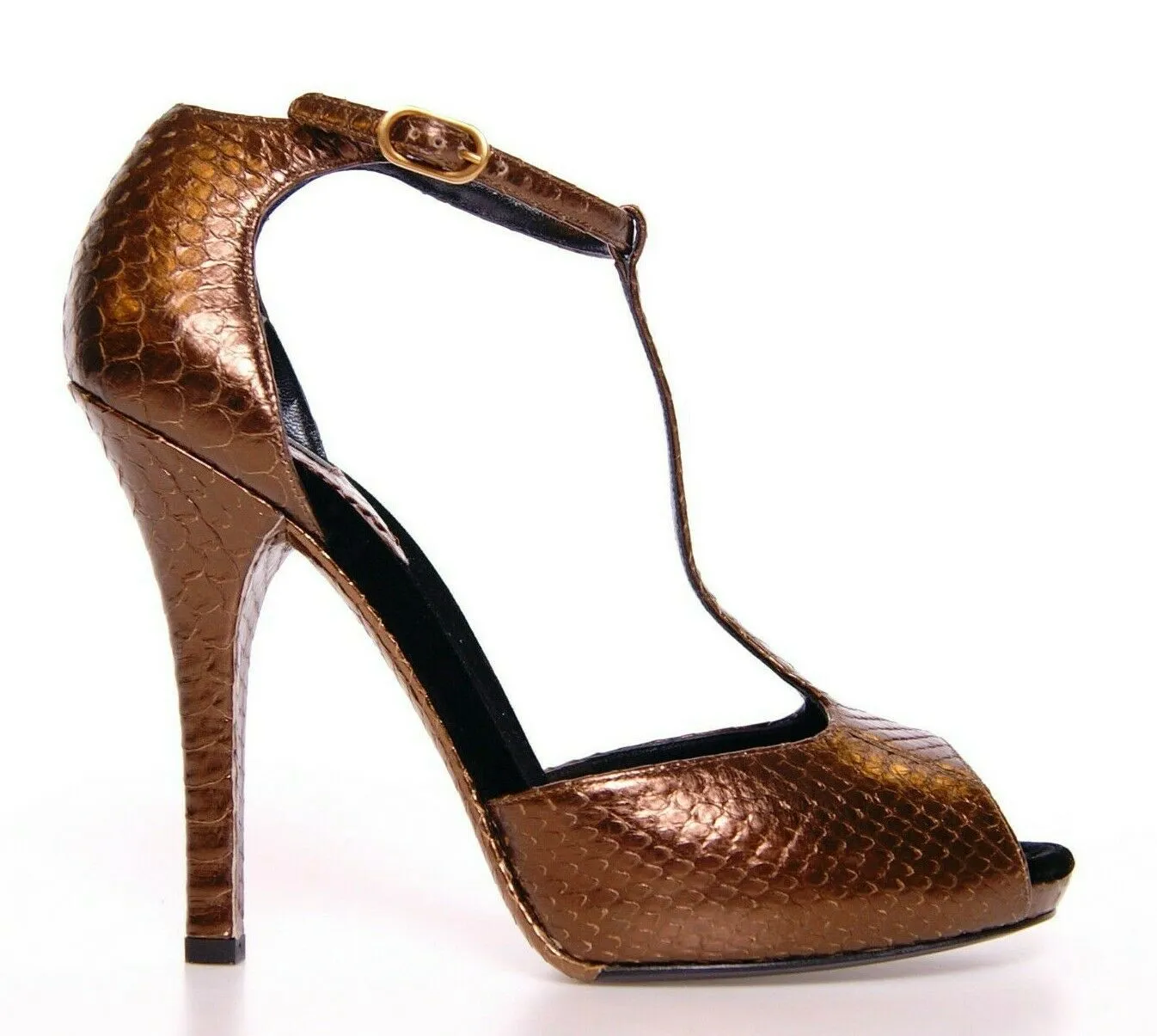 Dolce & Gabbana Women's Elegant Bronze Ankle Strap Heels