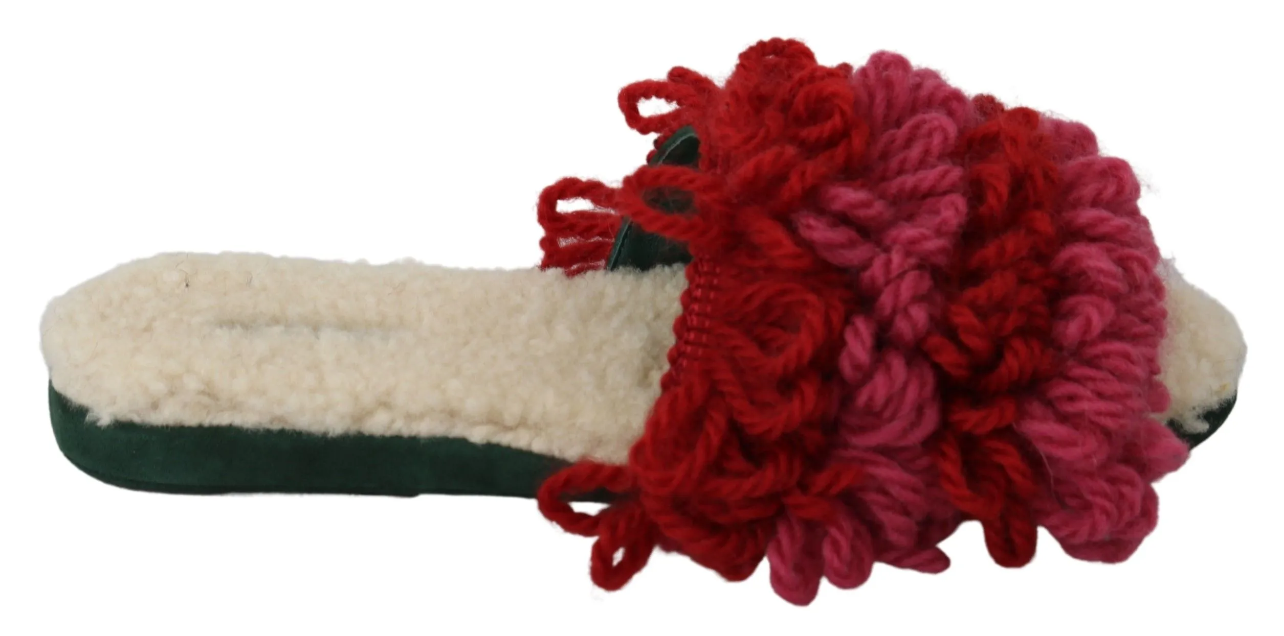 Dolce & Gabbana Women's Chic Red Suede Slippers with Shearling Lining