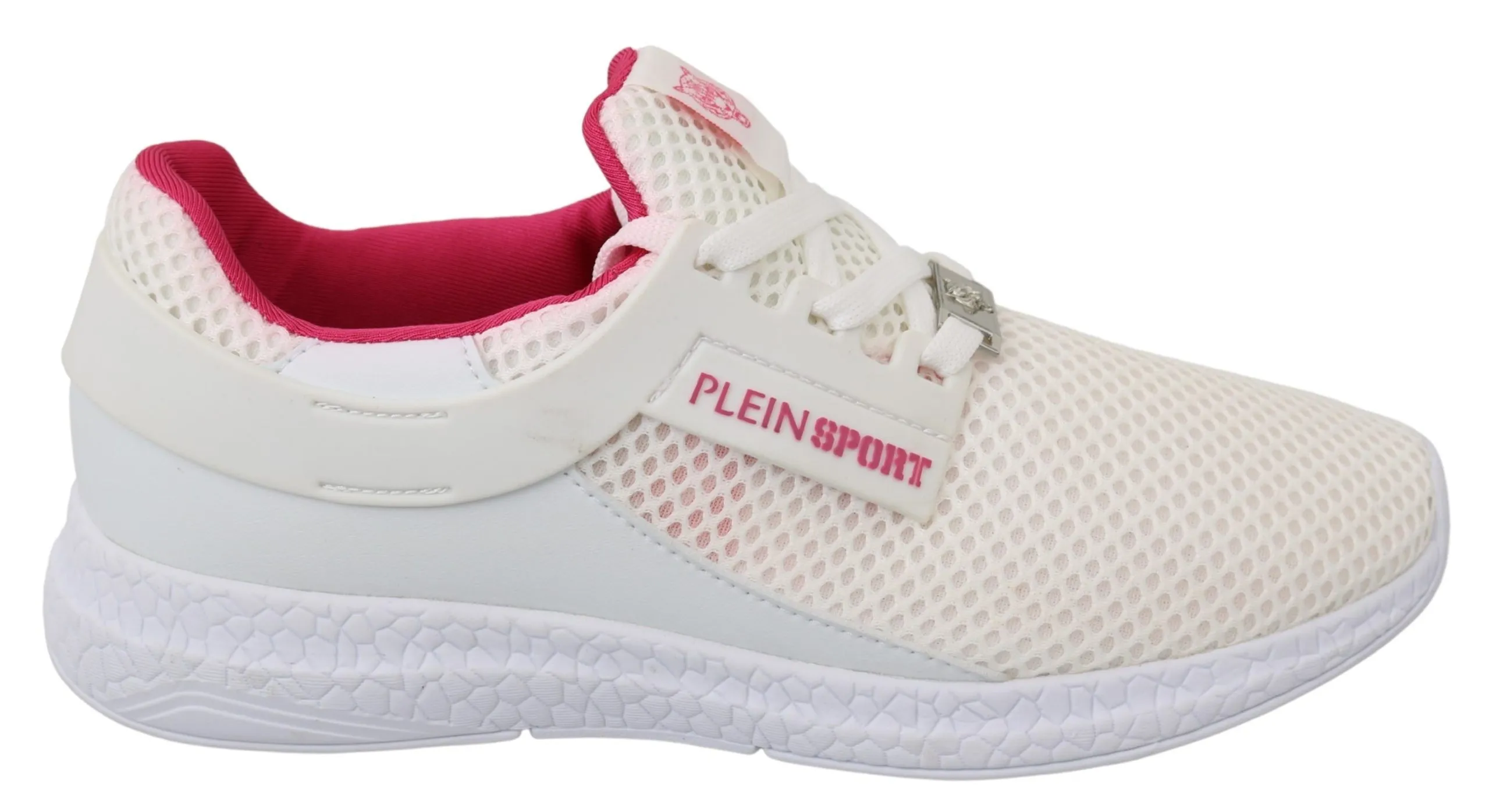 Philipp Plein Women's Chic White Becky Sneakers with Pink Accents