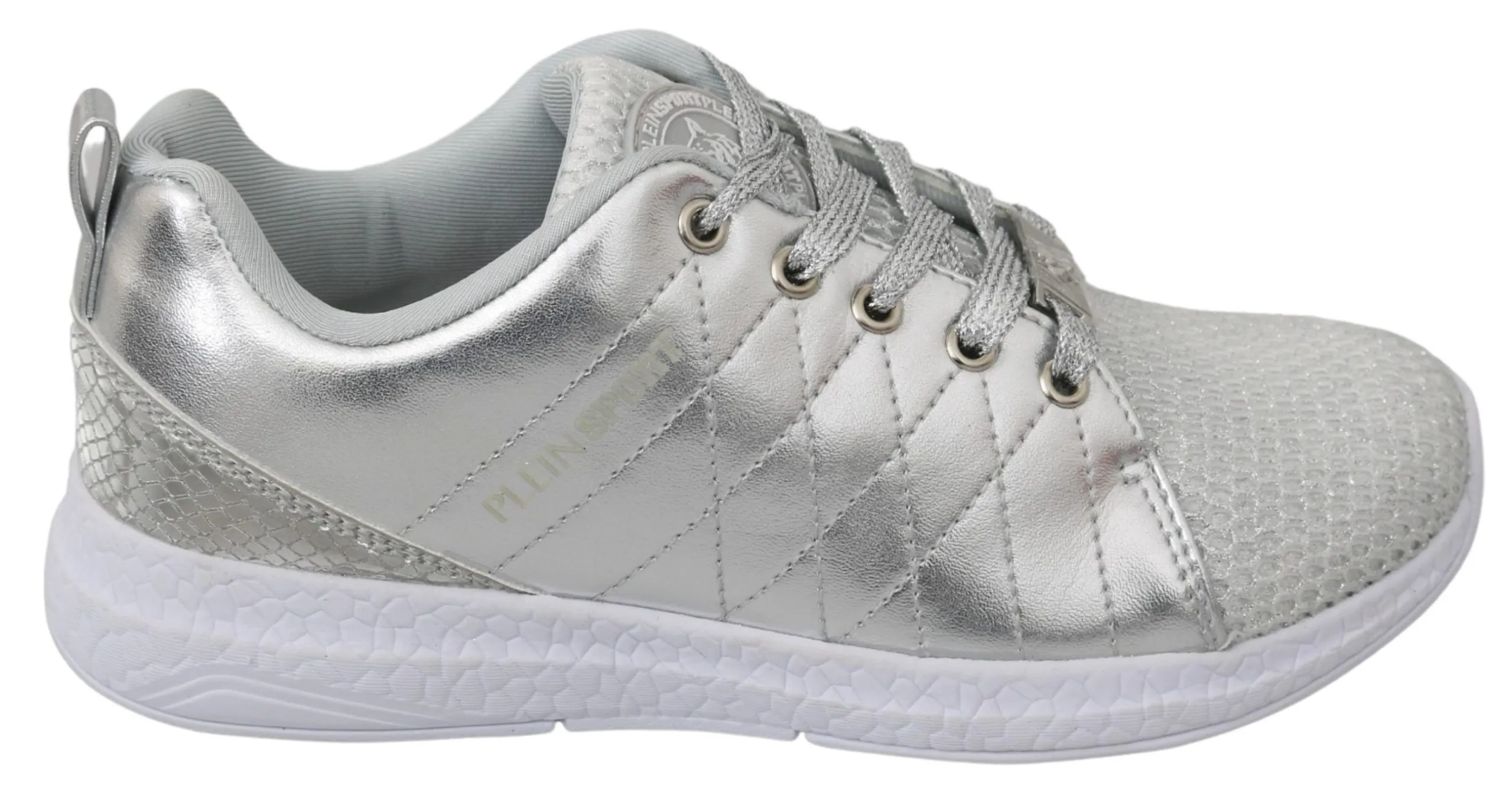 Philipp Plein Women's Sleek Silver Sneakers for Trendsetters