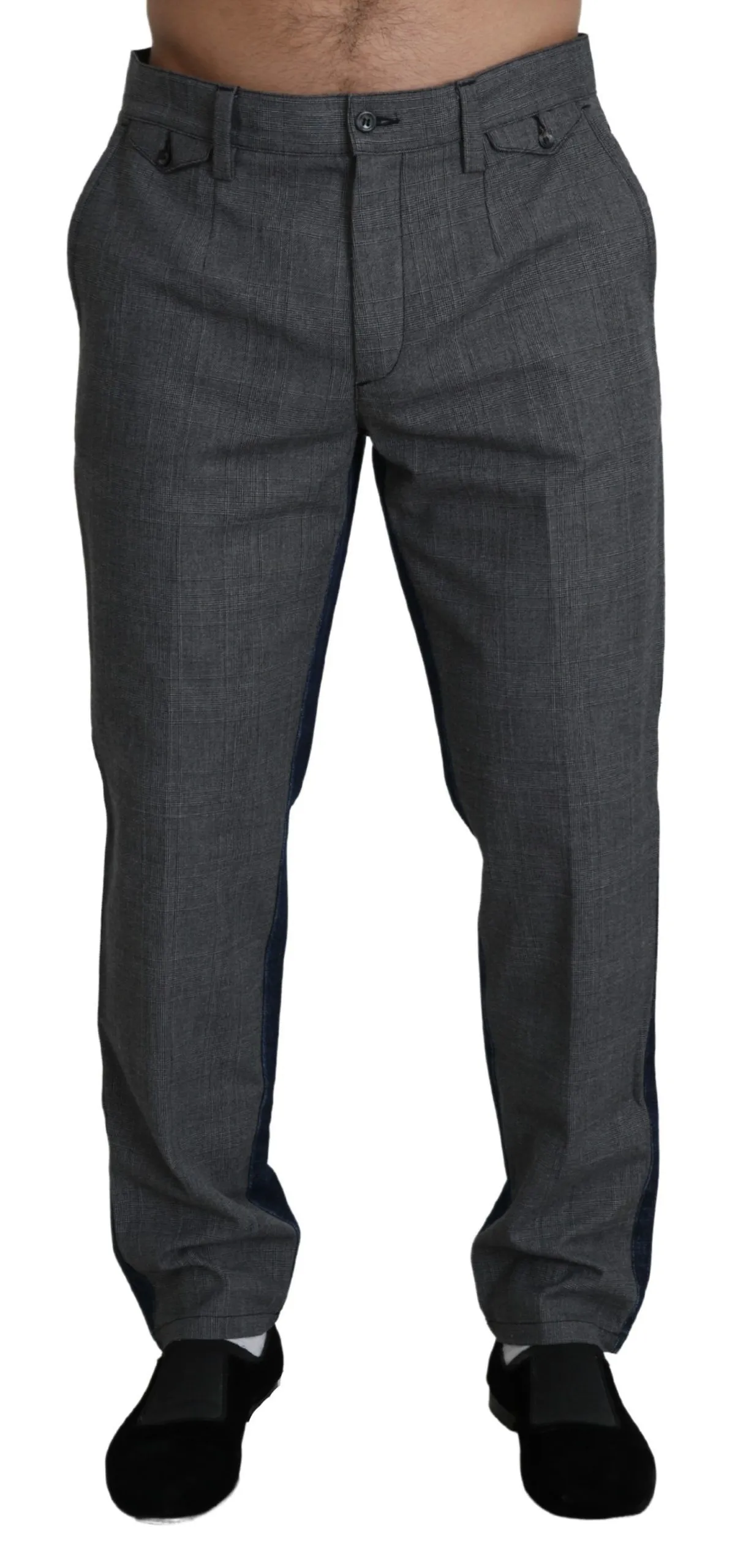 Dolce & Gabbana Men's Sleek Two-Tone Cotton Trousers