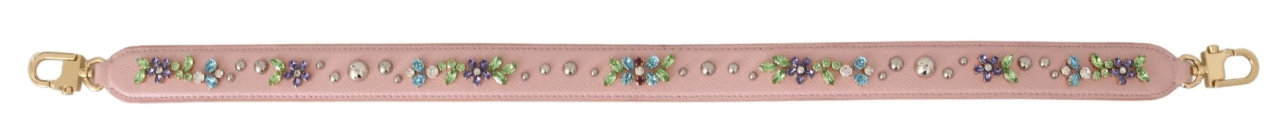 Dolce & Gabbana Women's Stunning Pink Crystal Studded Leather Strap