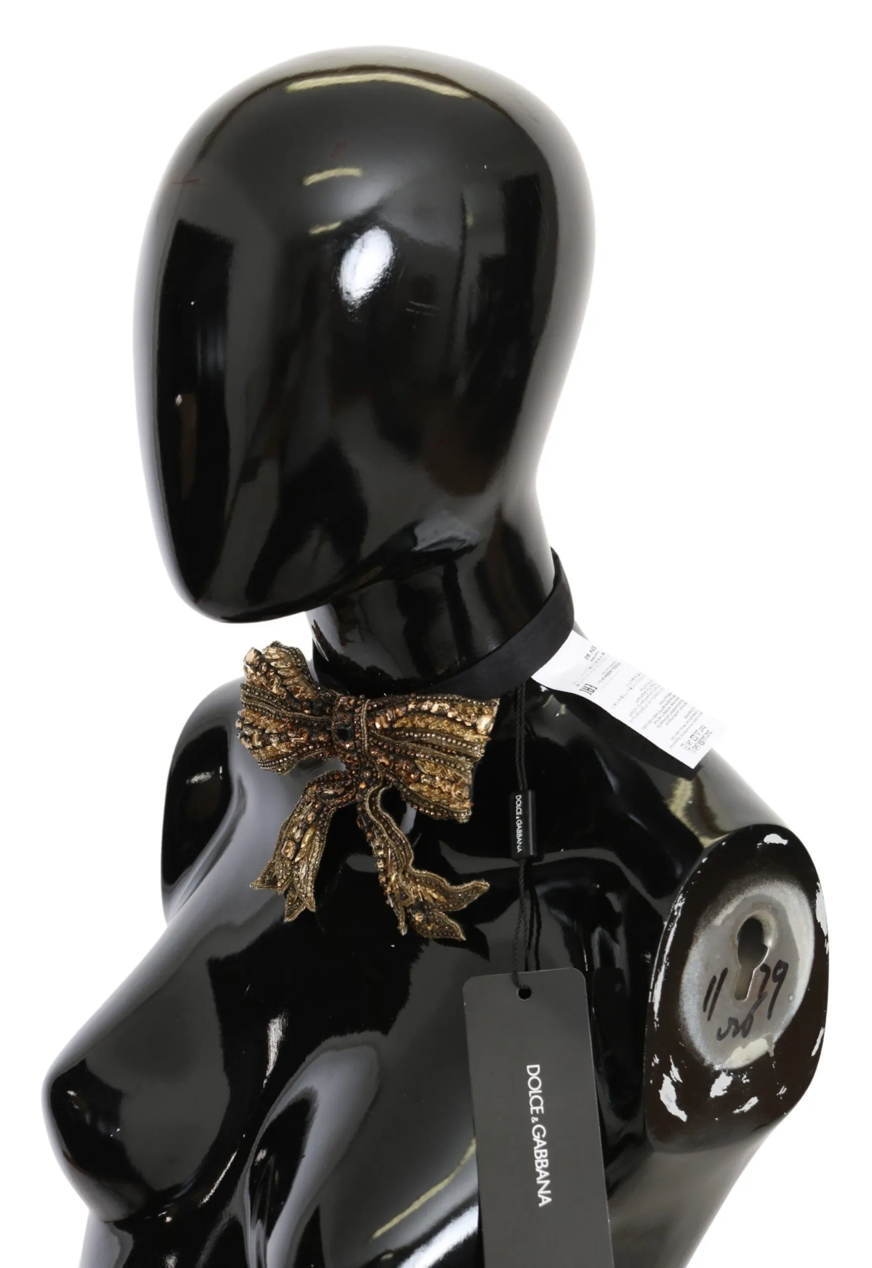 Dolce & Gabbana Women's Elegant Silk Gold Bowtie - Dazzle in Style
