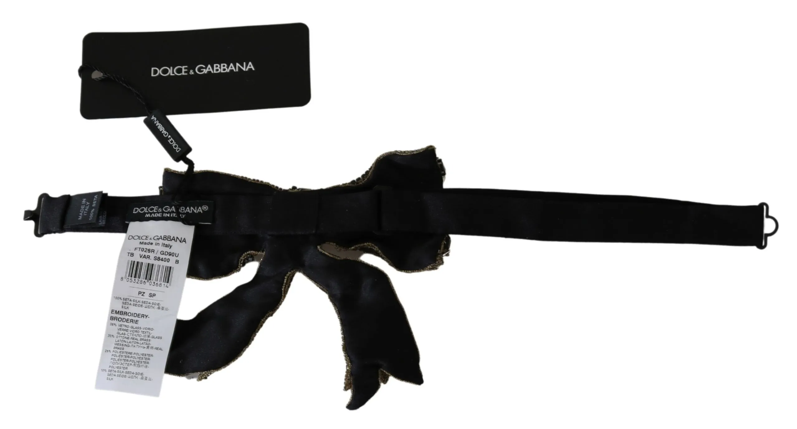 Dolce & Gabbana Women's Elegant Silk Gold Bowtie - Dazzle in Style