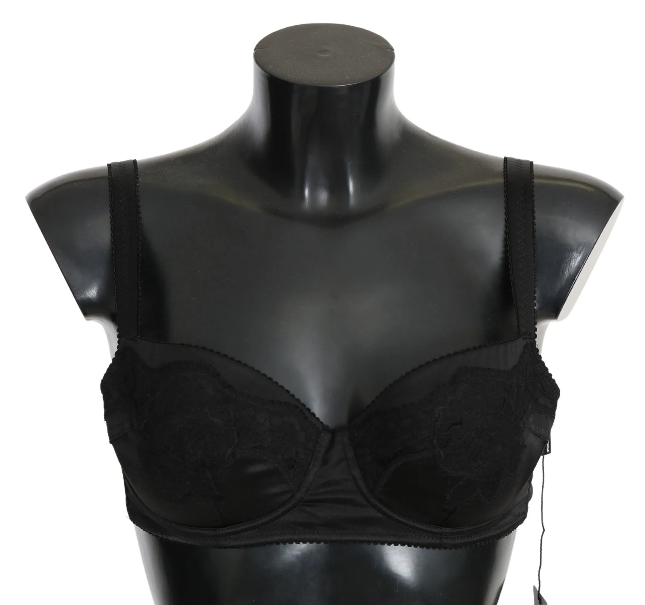 Dolce & Gabbana Women's Elegant Black Lace Silk Bra