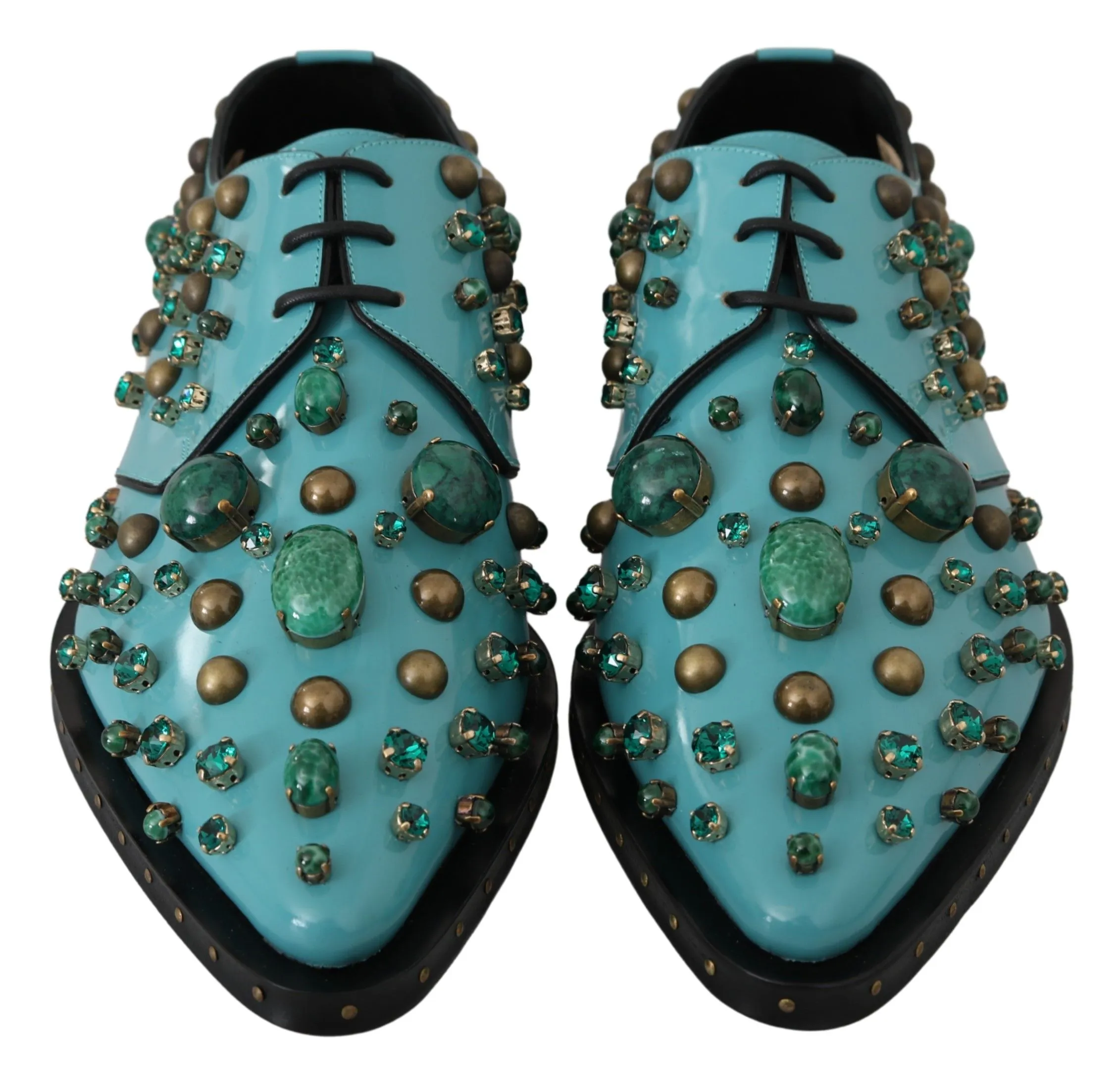 Dolce & Gabbana Women's Elegant Blue Crystal-Embellished Flats