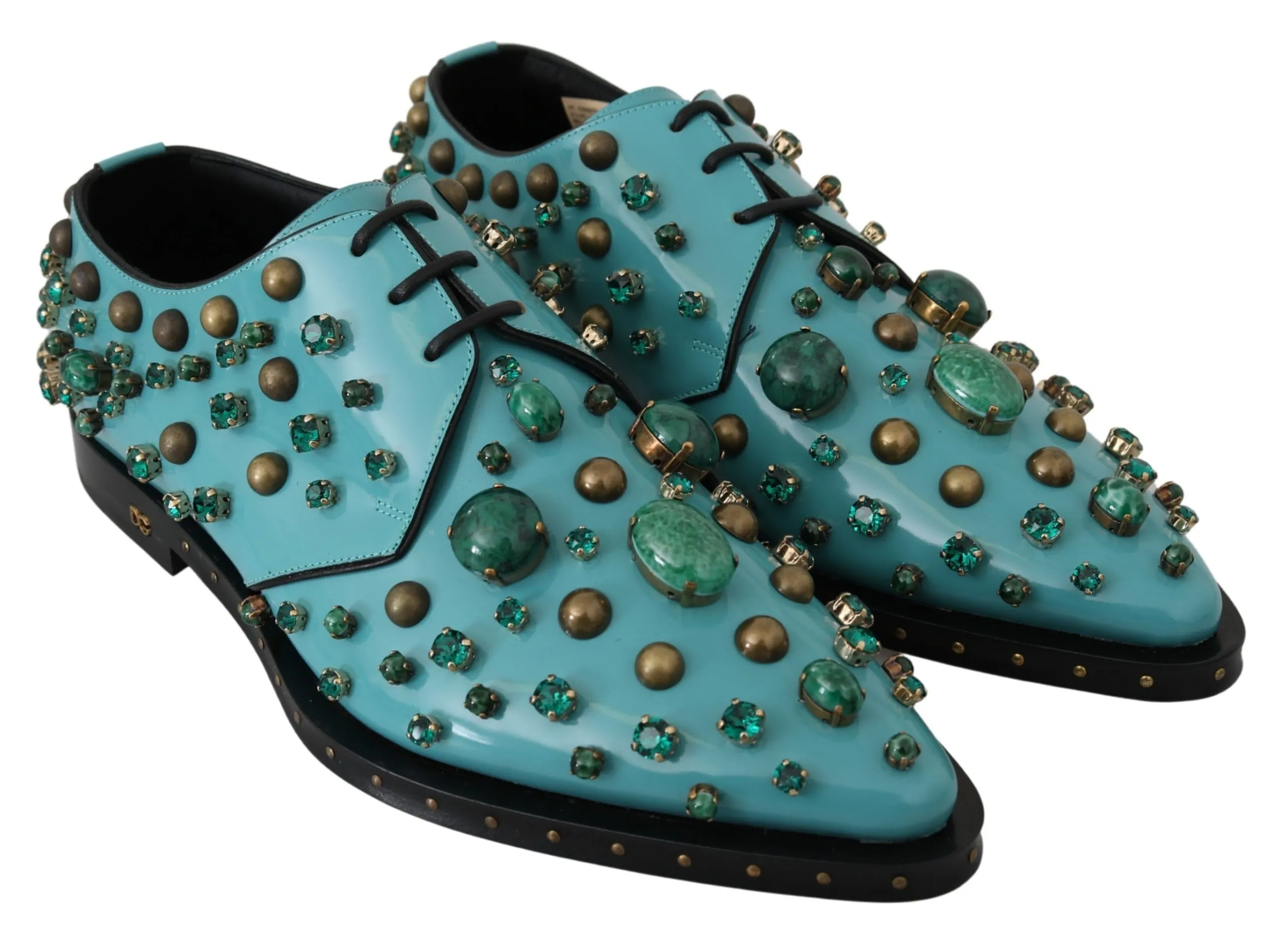 Dolce & Gabbana Women's Elegant Blue Crystal-Embellished Flats