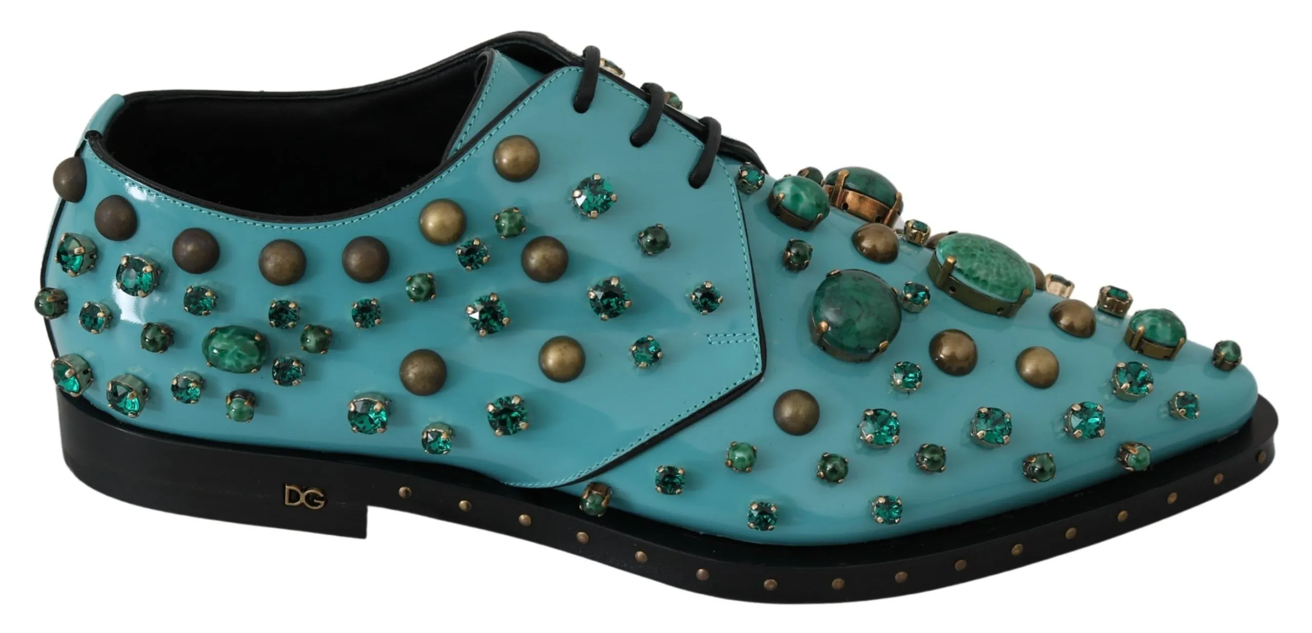 Dolce & Gabbana Women's Elegant Blue Crystal-Embellished Flats