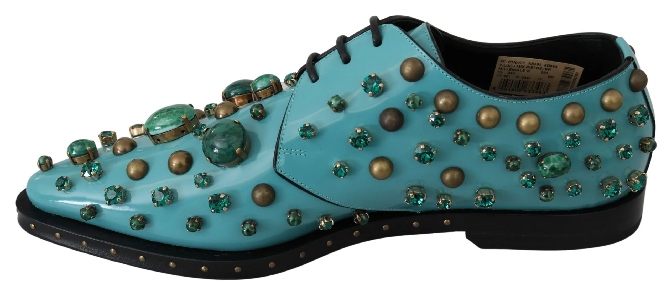 Dolce & Gabbana Women's Elegant Blue Crystal-Embellished Flats