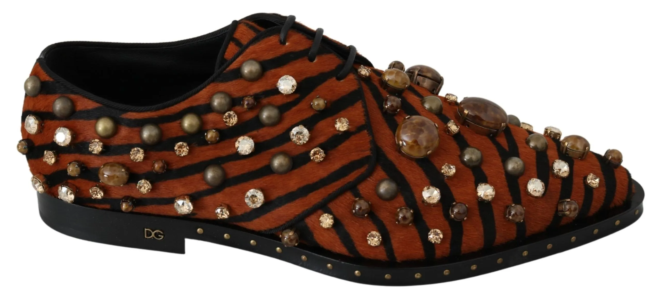 Dolce & Gabbana Women's Tiger Pattern Crystal Embellished Flats