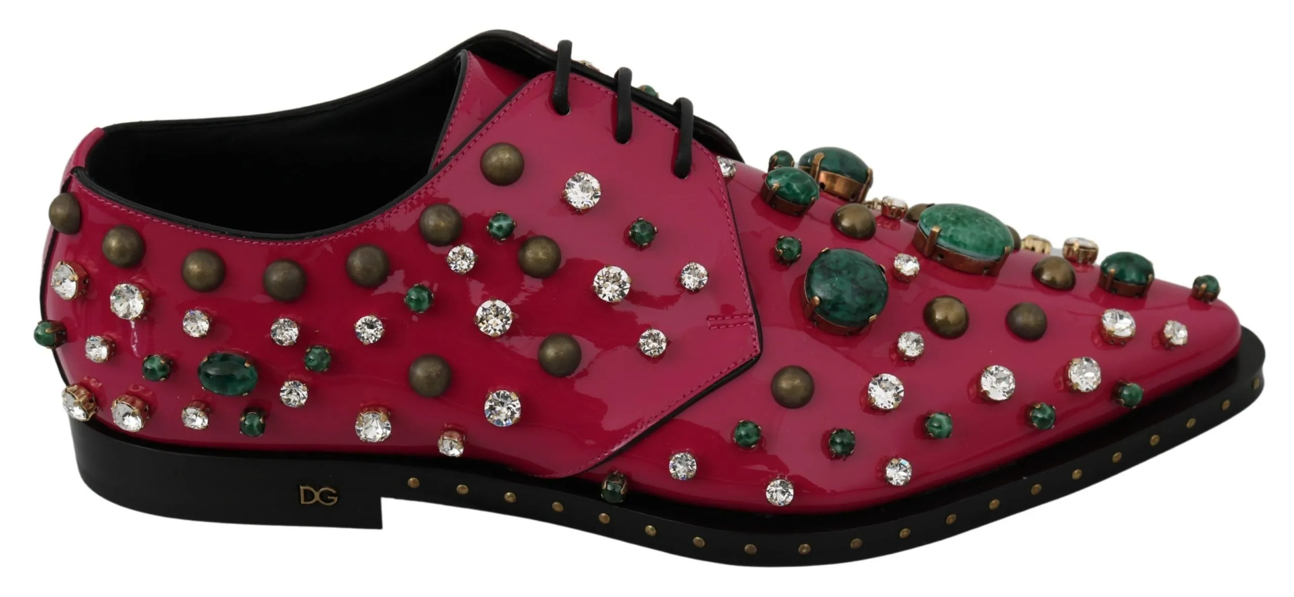 Dolce & Gabbana Women's Fuchsia Pink Crystal Patent Flats