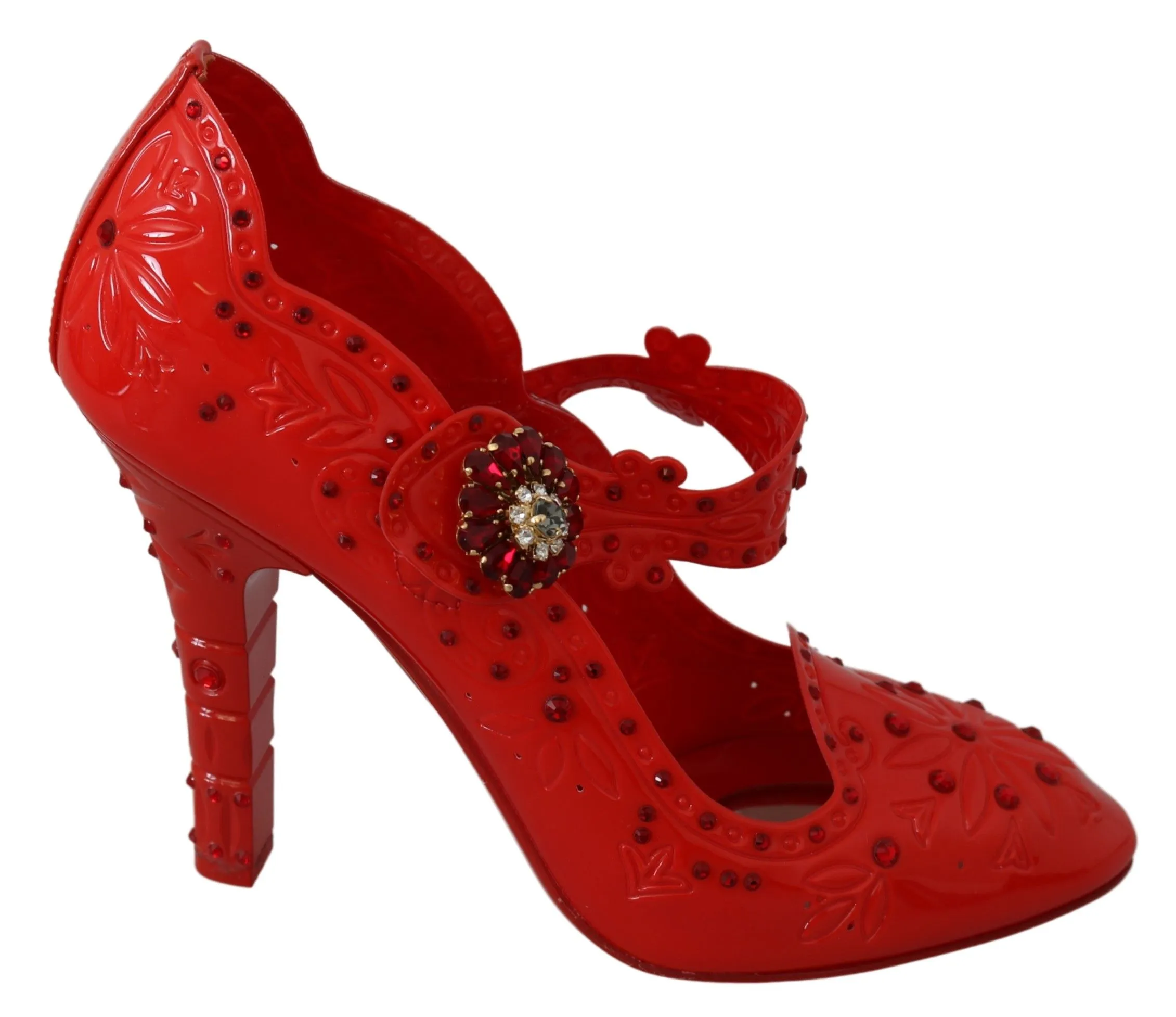 Dolce & Gabbana Women's Chic Red Crystal Cinderella Pumps