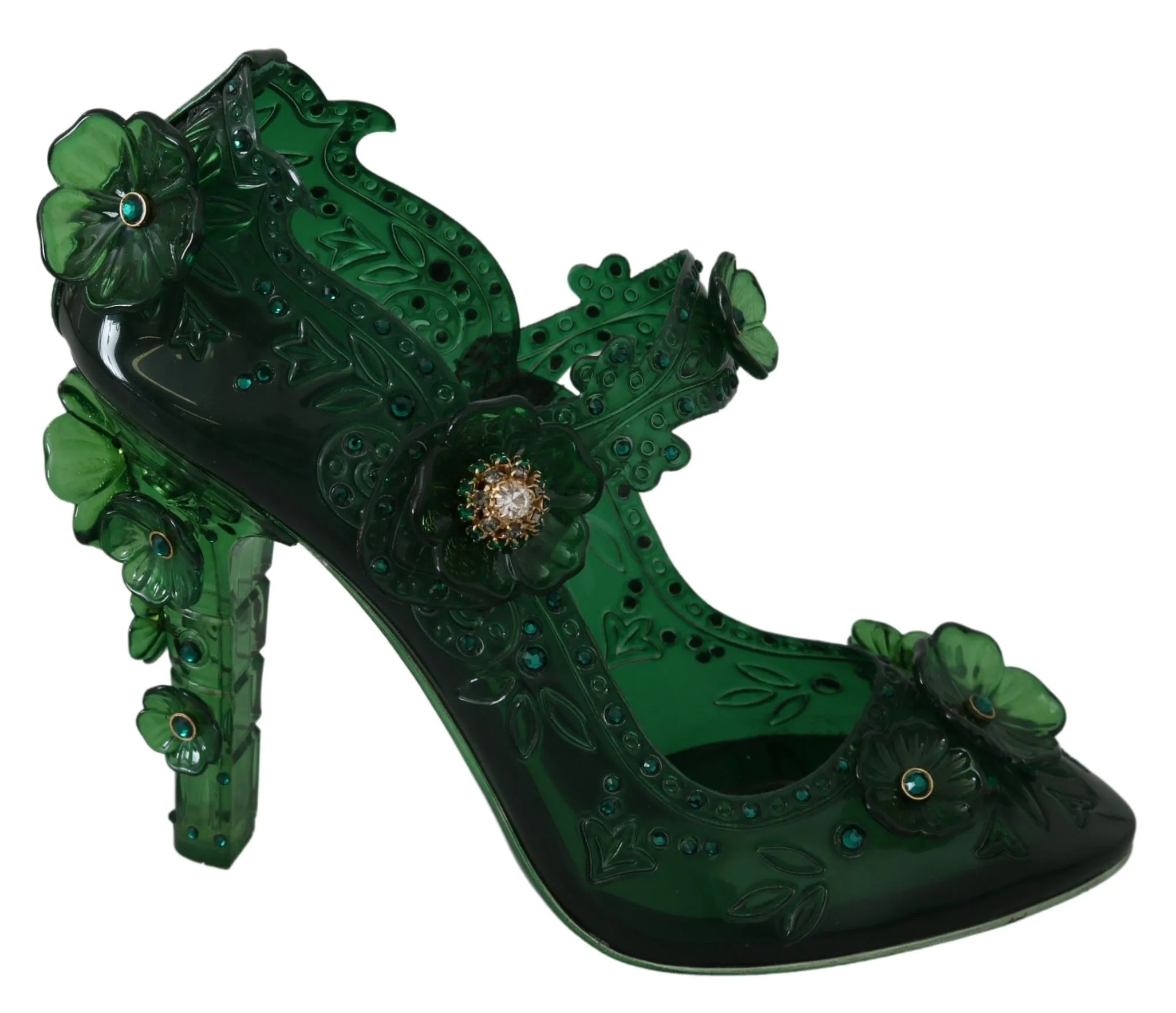 Dolce & Gabbana Women's Emerald Elegance Crystal Cinderella Pumps