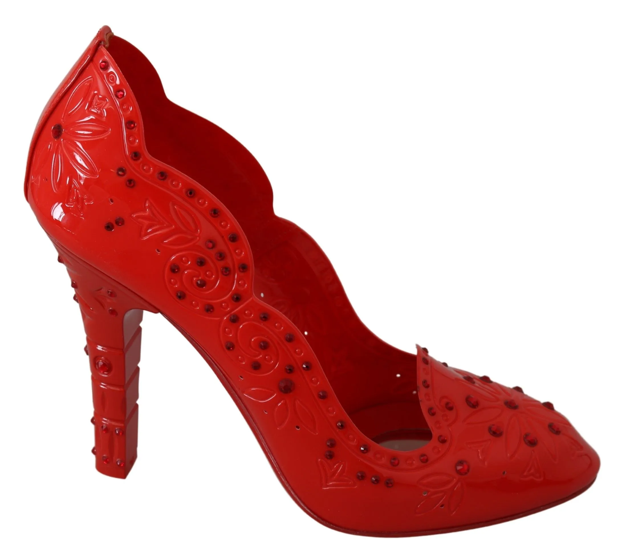 Dolce & Gabbana Women's Red Crystal Cinderella Pumps