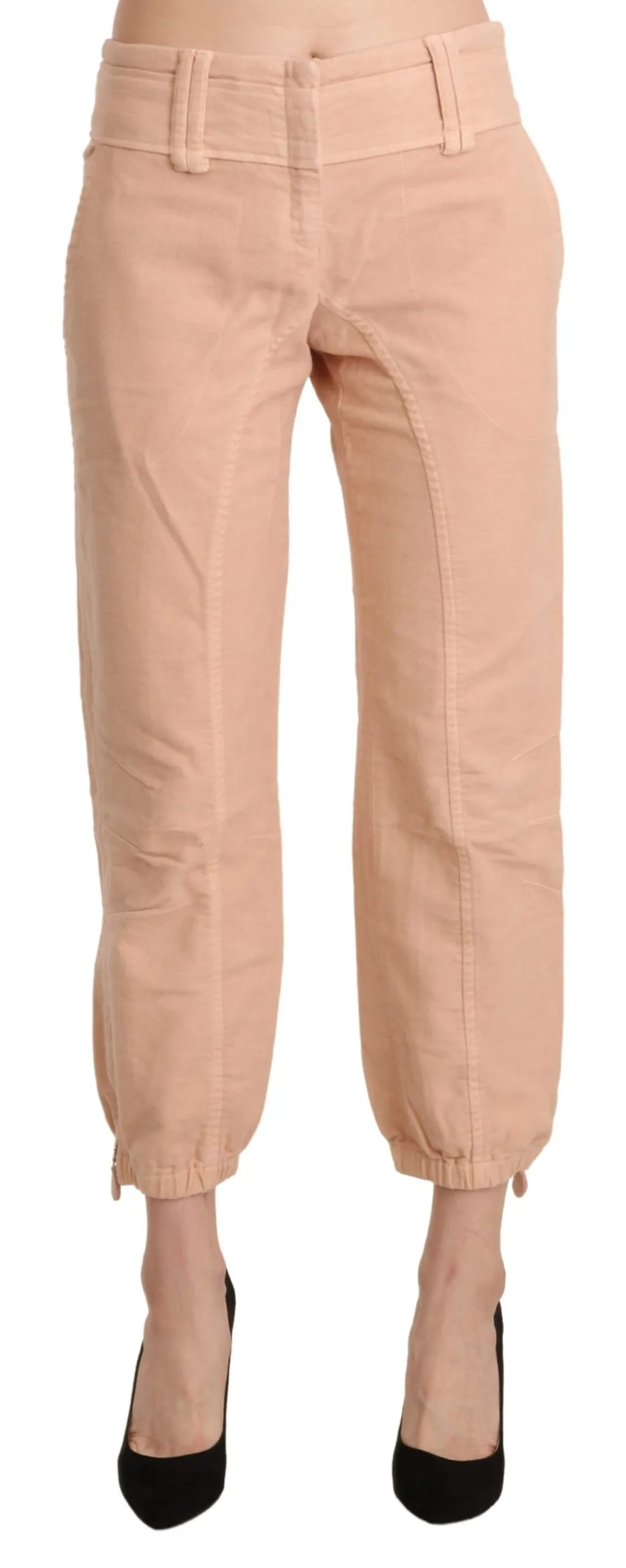 Ermanno Scervino Women's Chic Beige Cropped Cotton Pants