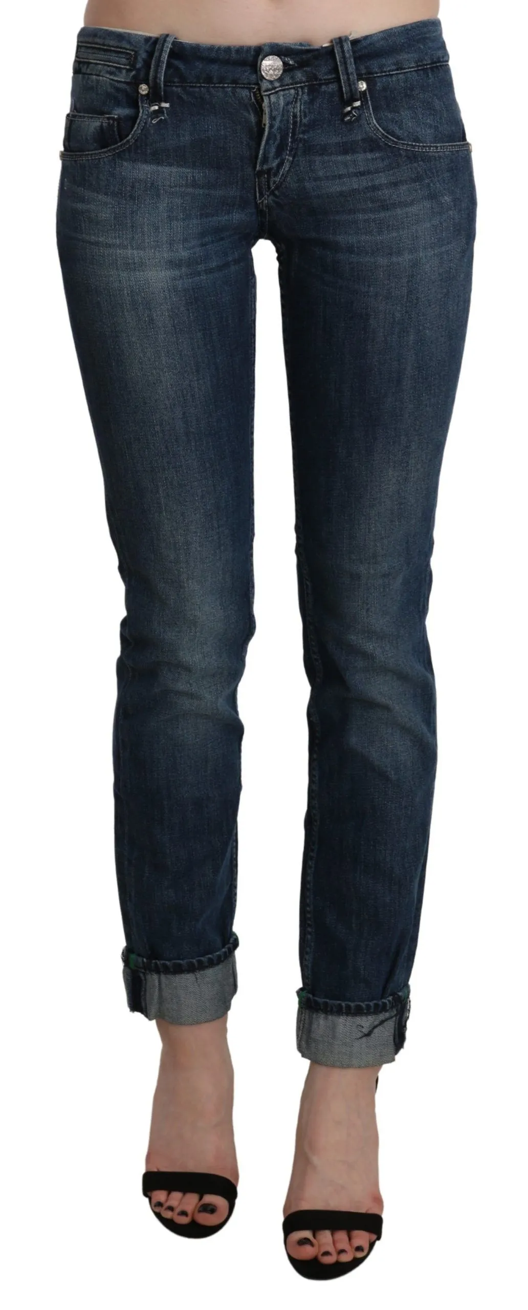 Acht Women's Chic Blue Washed Skinny Denim Elegance