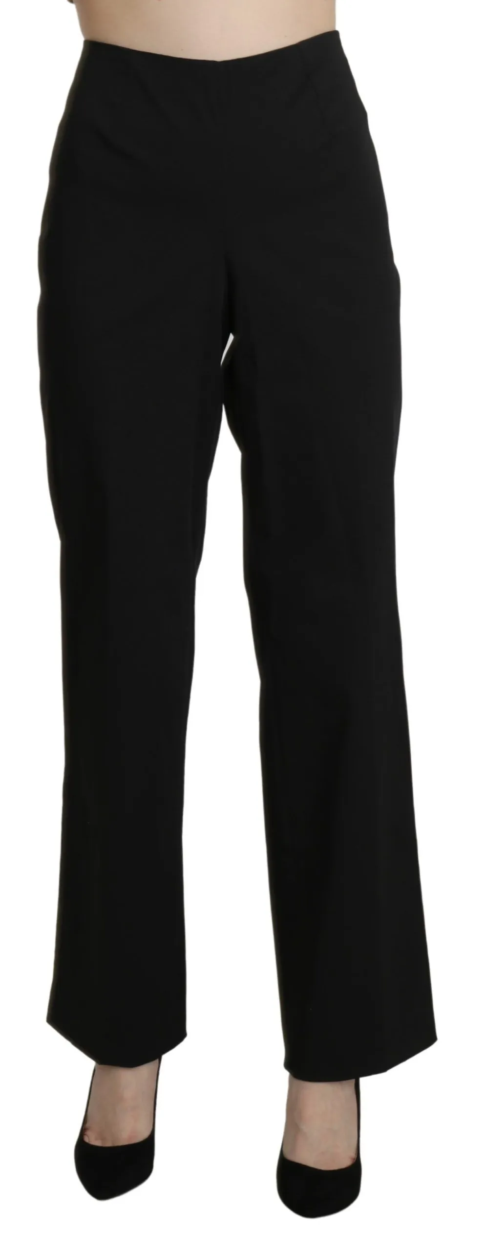 BENCIVENGA Women's Elegant High Waist Straight Black Pants