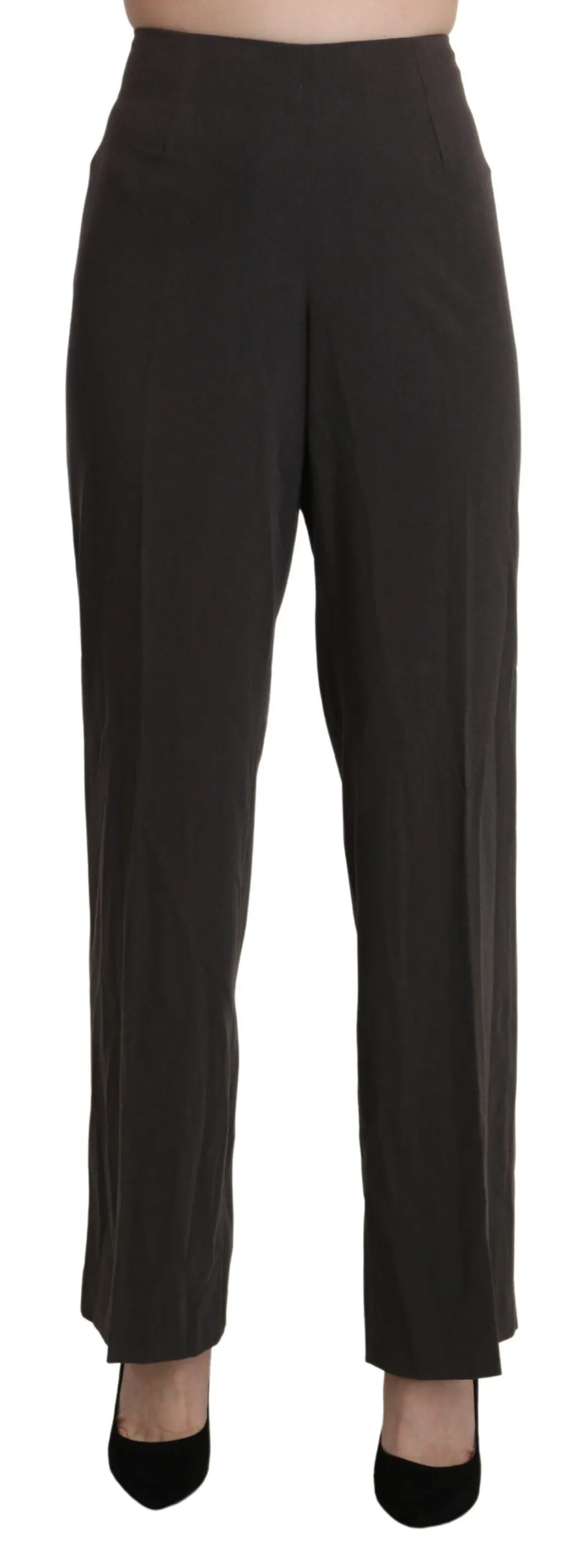BENCIVENGA Women's Elevated Gray High-Waist Straight Pants