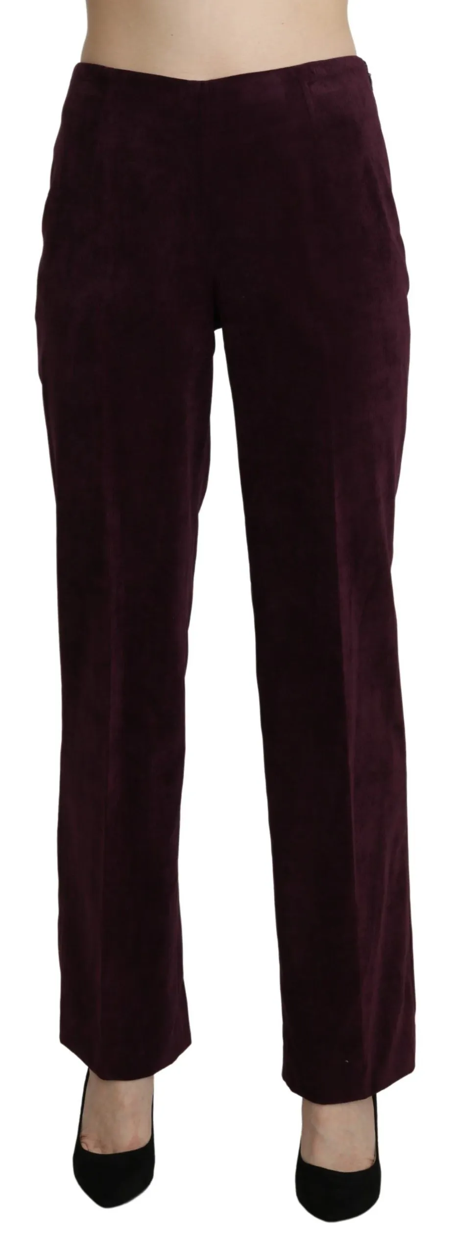 BENCIVENGA Women's Elegant High Waist Straight Purple Pants