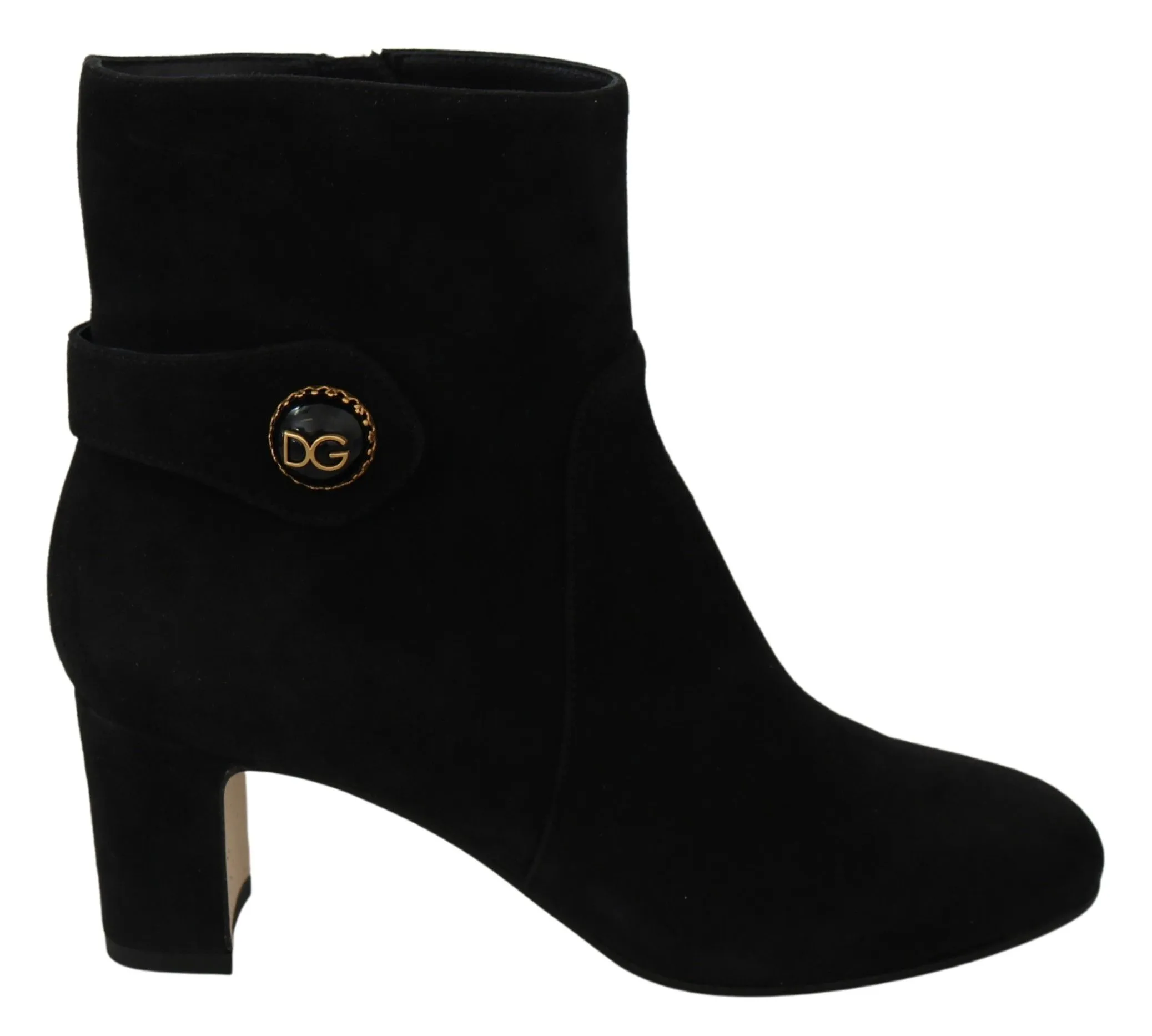 Dolce & Gabbana Women's Elegant Black Suede Mid-Calf Boots